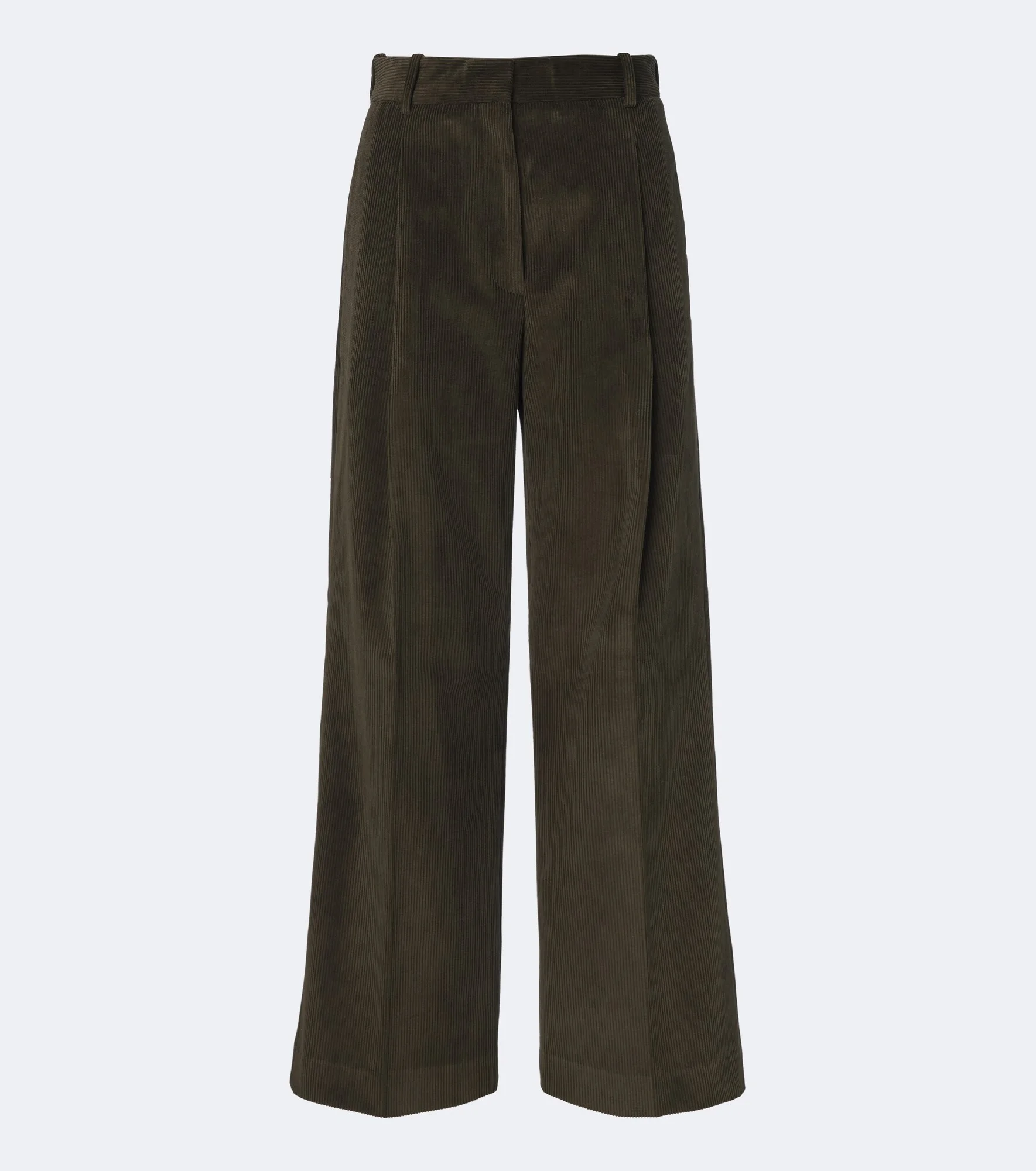 Pleated cotton corduroy wide-leg pants - 1