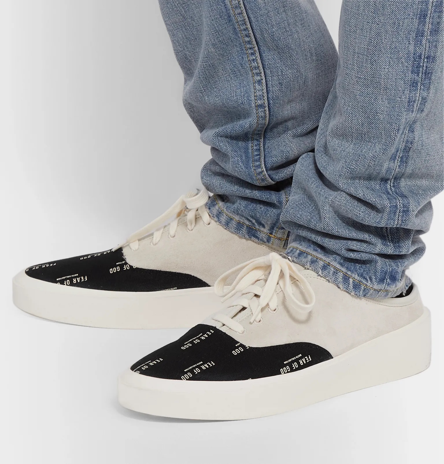 101 Suede and Logo-Print Canvas Backless Sneakers - 5