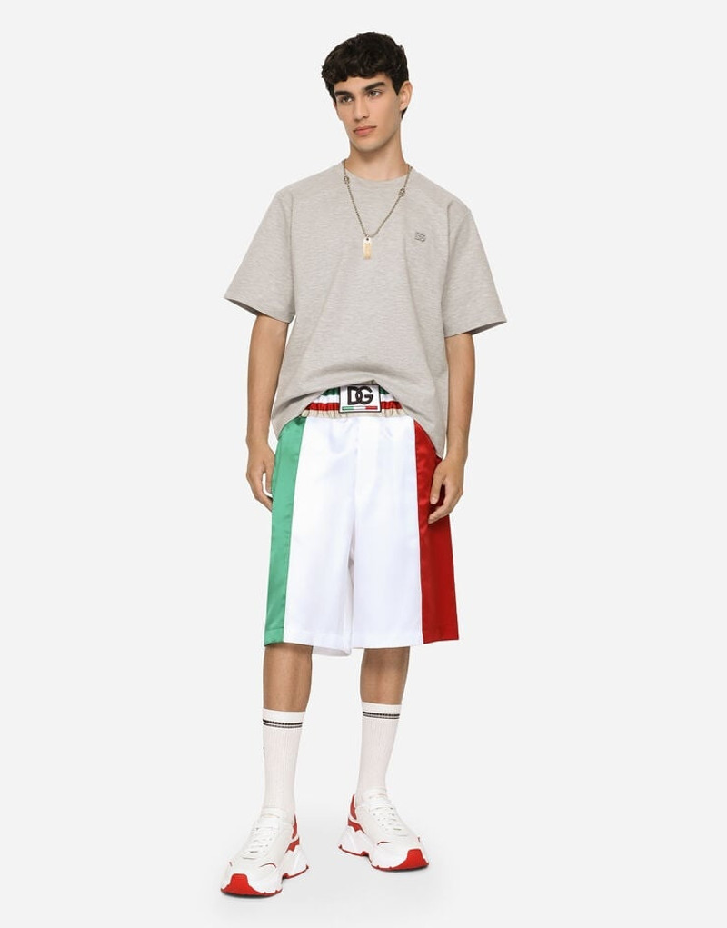 Dolce & Gabbana Satin shorts with DG patch outlook