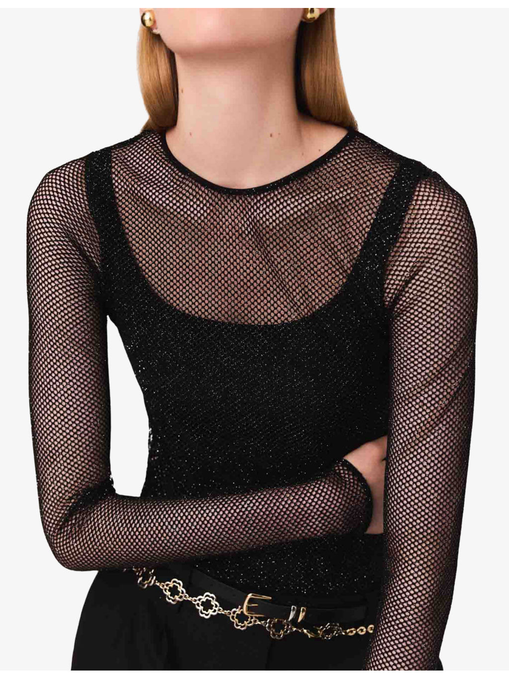 Long-Sleeved Stretch-Mesh Bodysuit - 5