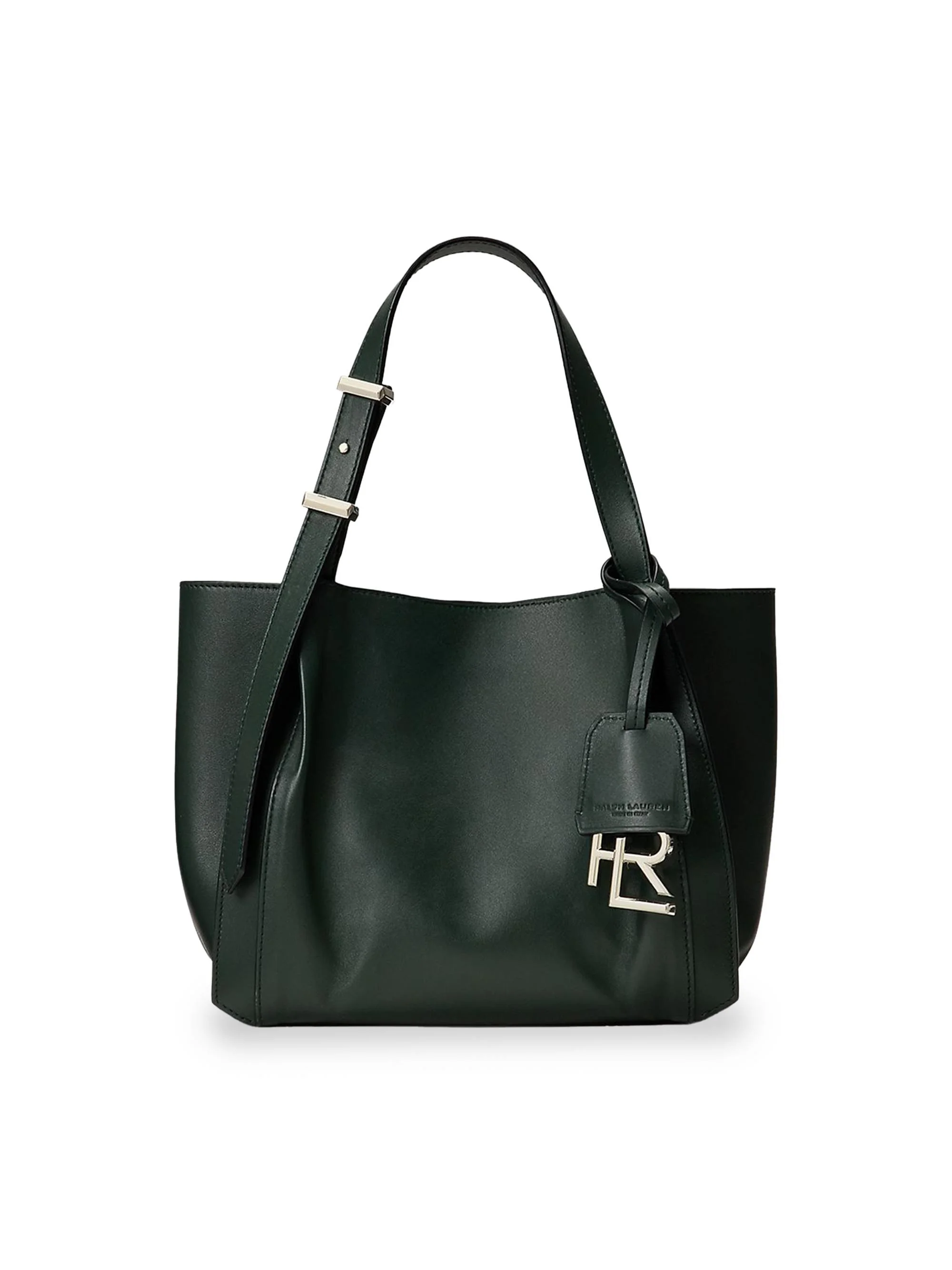 Women's Small Logo Leather Tote Bag - Regent Green - 1