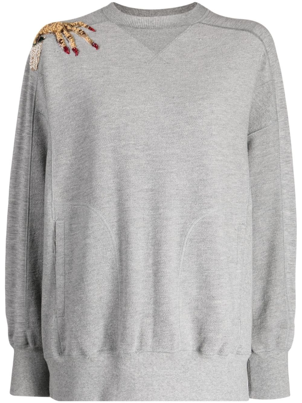 UNDERCOVER hand-appliquÃ© jersey sweatshirt | REVERSIBLE