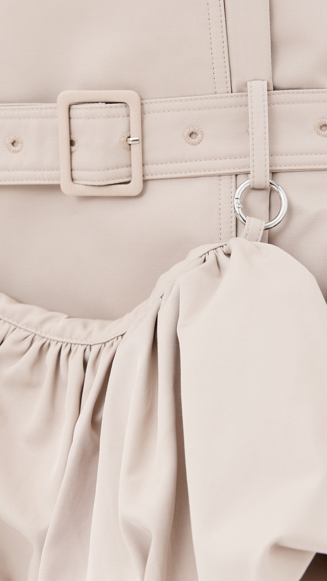 Puff Hem Trench Dress - 5