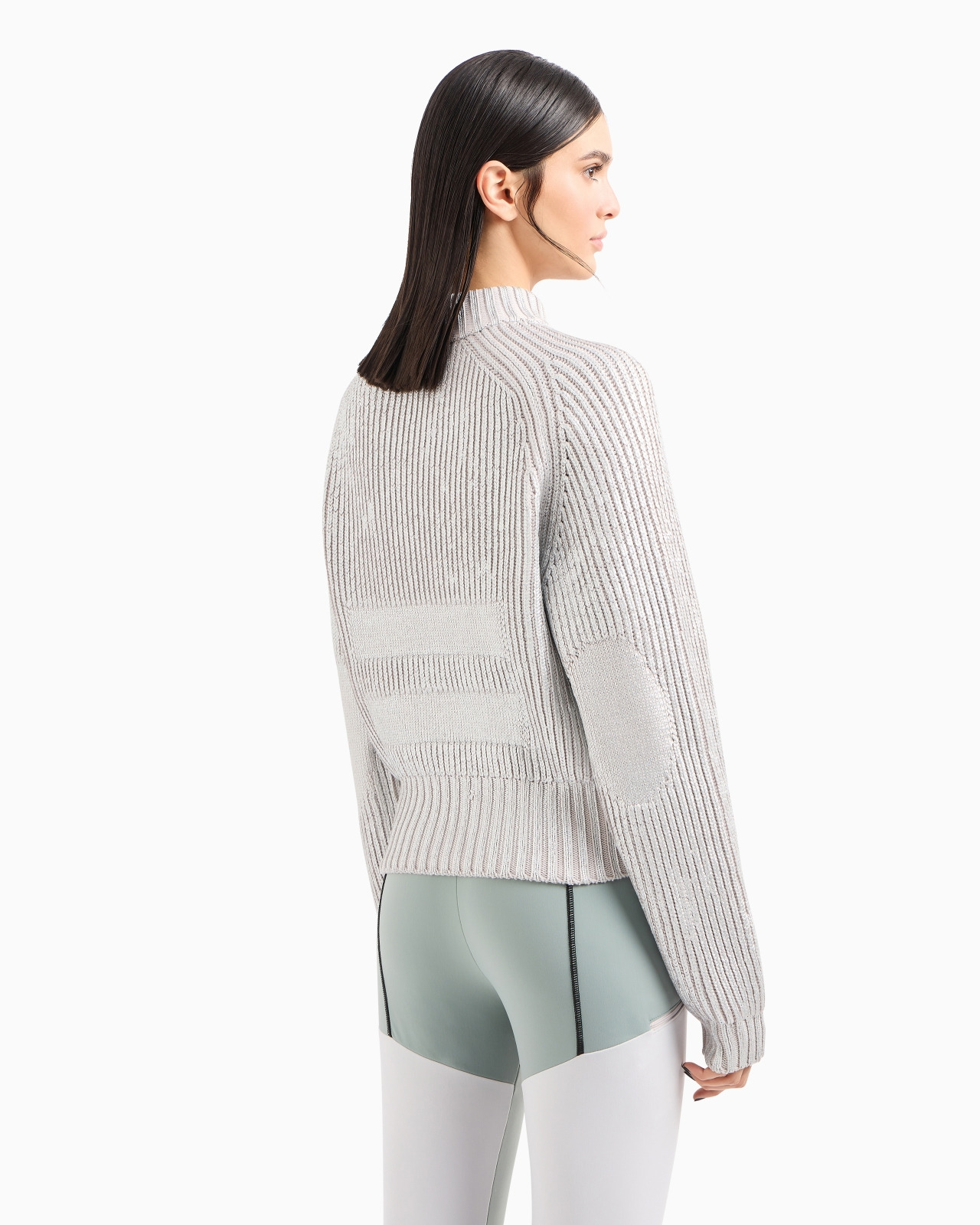 GIORGIO ARMANI NEVE MOCK-NECK JUMPER IN METALLIC-EFFECT VIRGIN WOOL - 3