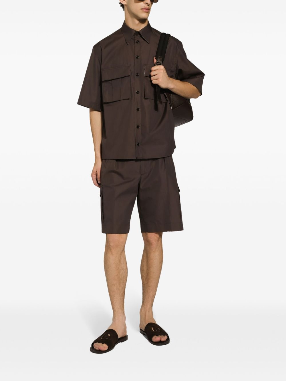 straight-leg cotton cargo shorts - 2