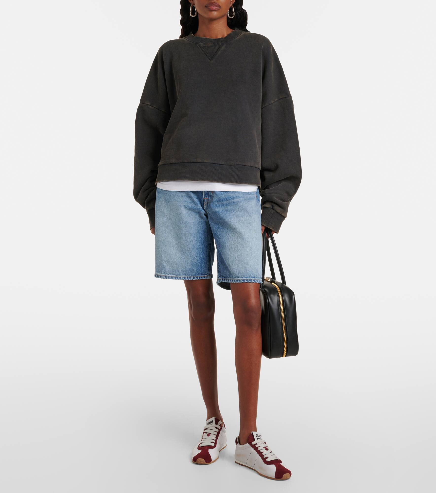 High-rise denim Bermuda shorts - 2