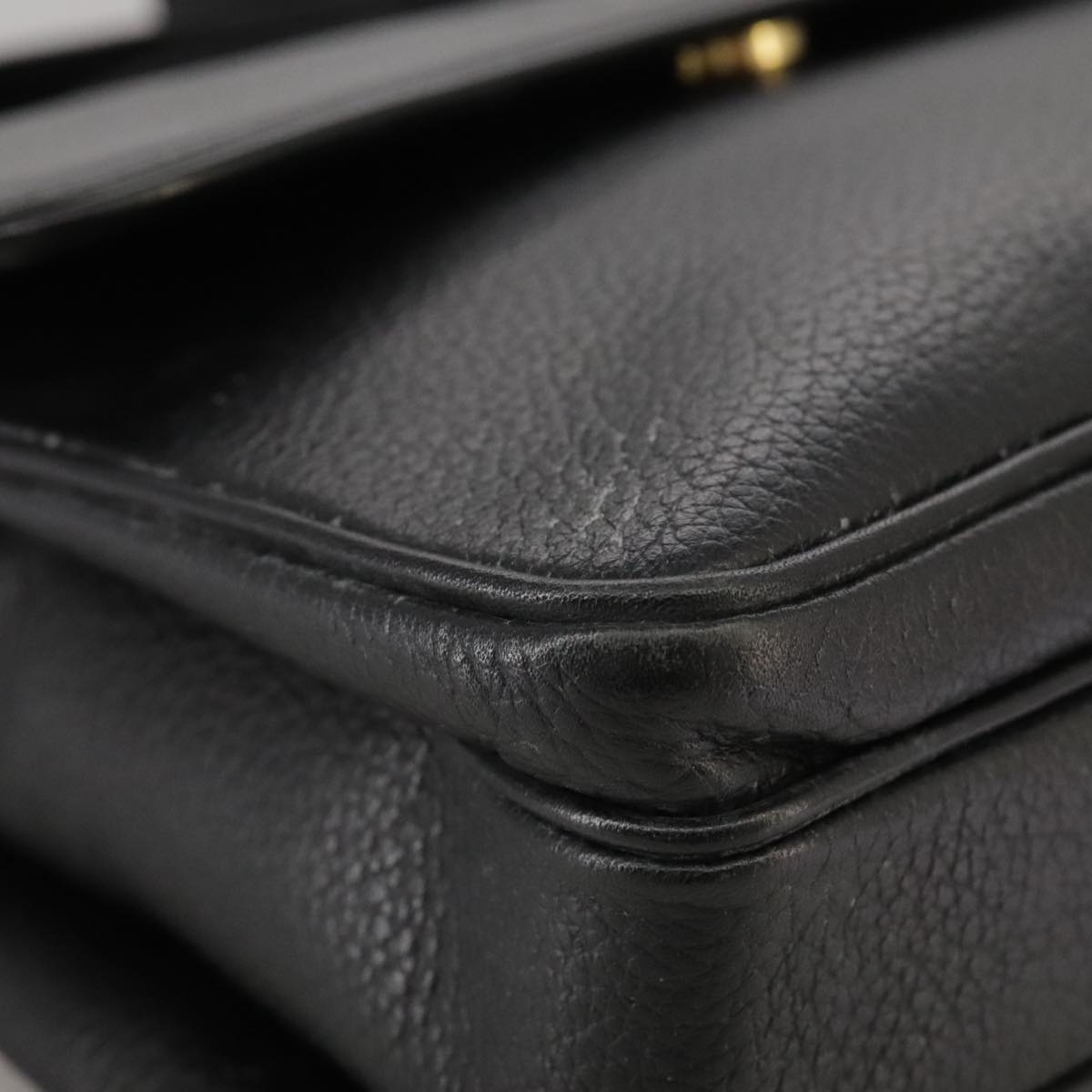 Burberry Shoulder Bag Leather Black Gold - 14