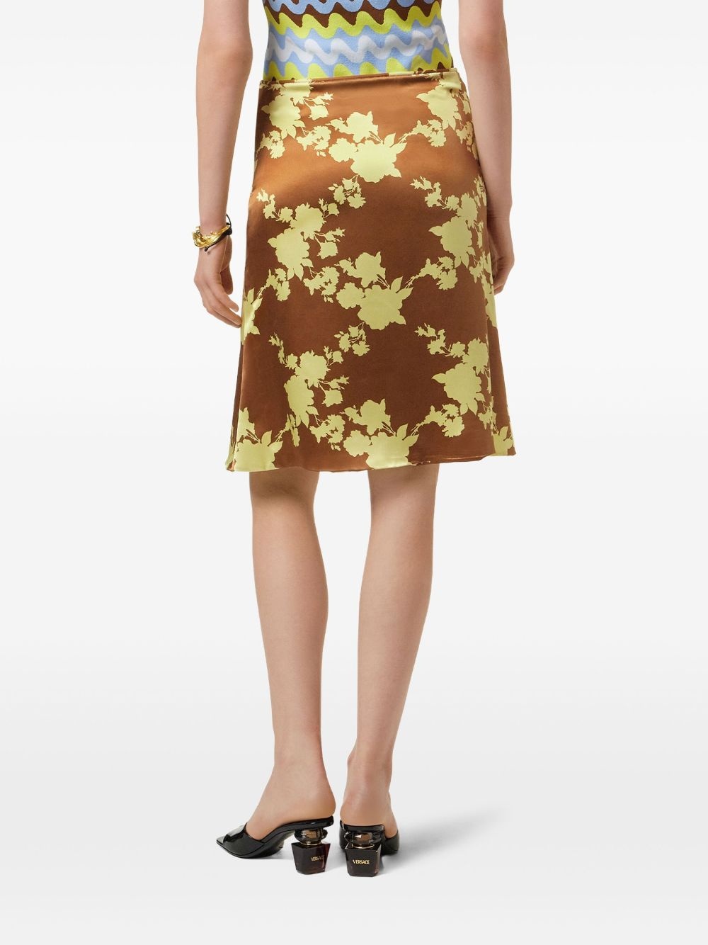 Wild Roses satin midi skirt - 4