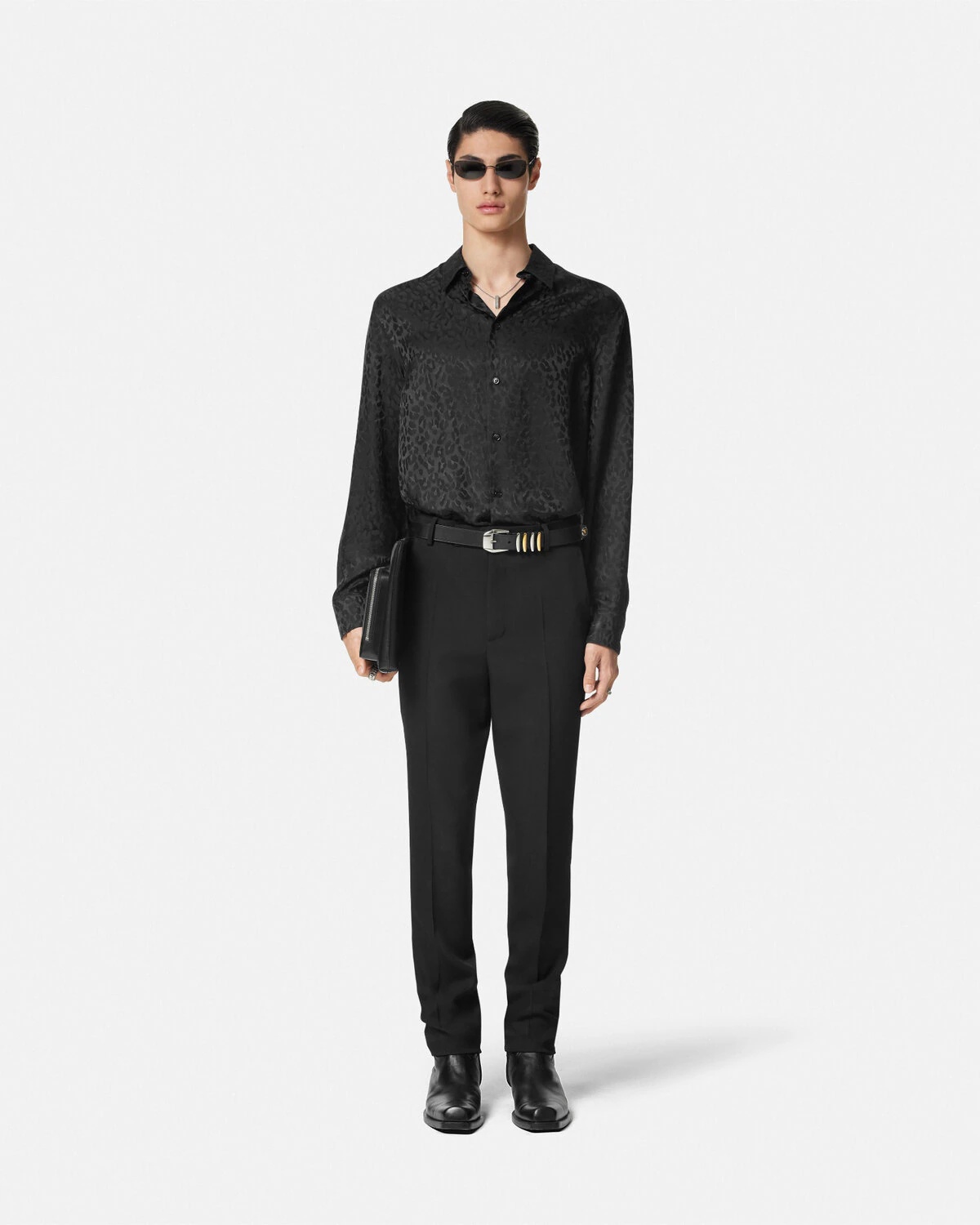 Leopard Jacquard Satin Shirt - 2