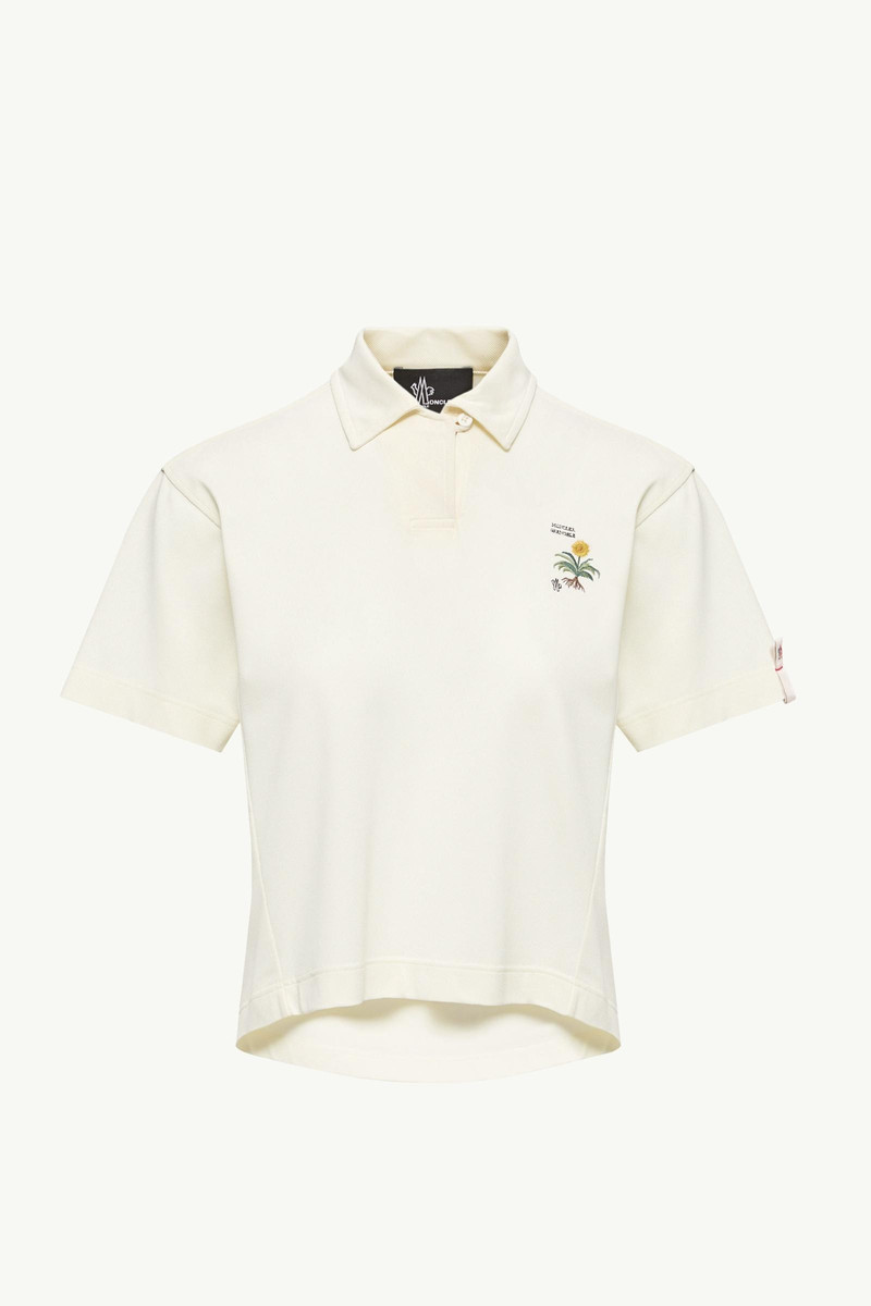 Embroidered Botanical Motif Polo Shirt 1
