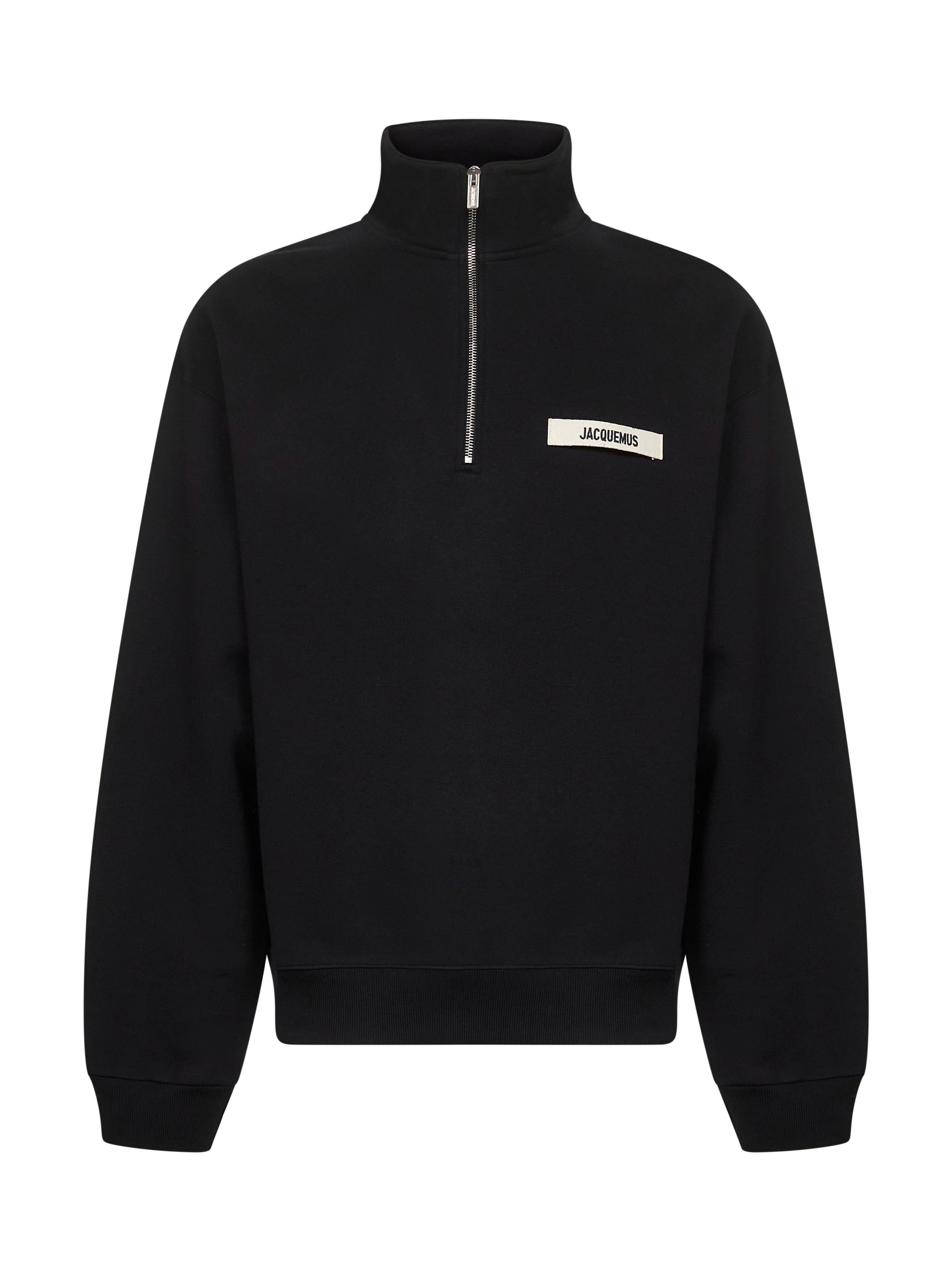 Black The Gros Grain zipped-rollneck sweatshirt - 1