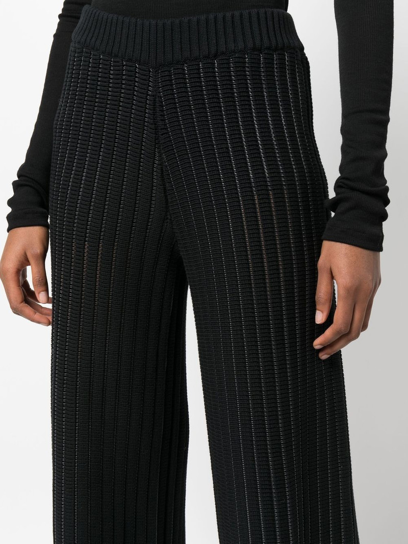 chunky-knit wide-leg trousers 5