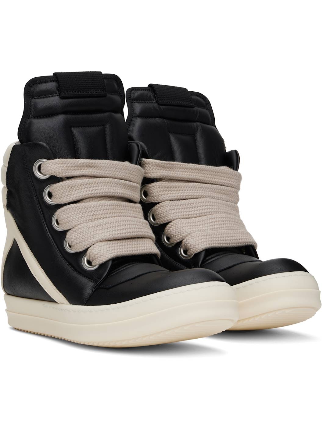 Black & Off-White Hollywood Jumbolace Geobasket Sneakers - 4