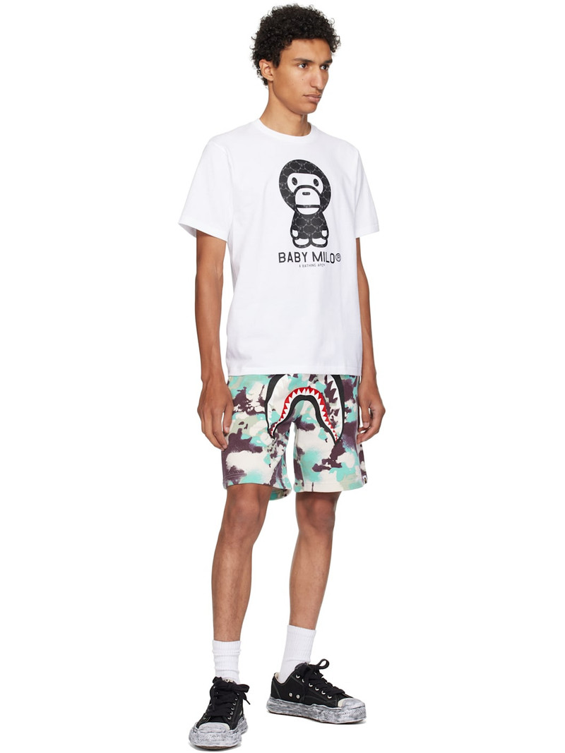 A BATHING APE® White College Monogram Baby Milo T-shirt outlook
