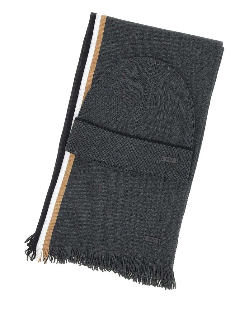 BOSS stripe-detail hat set outlook