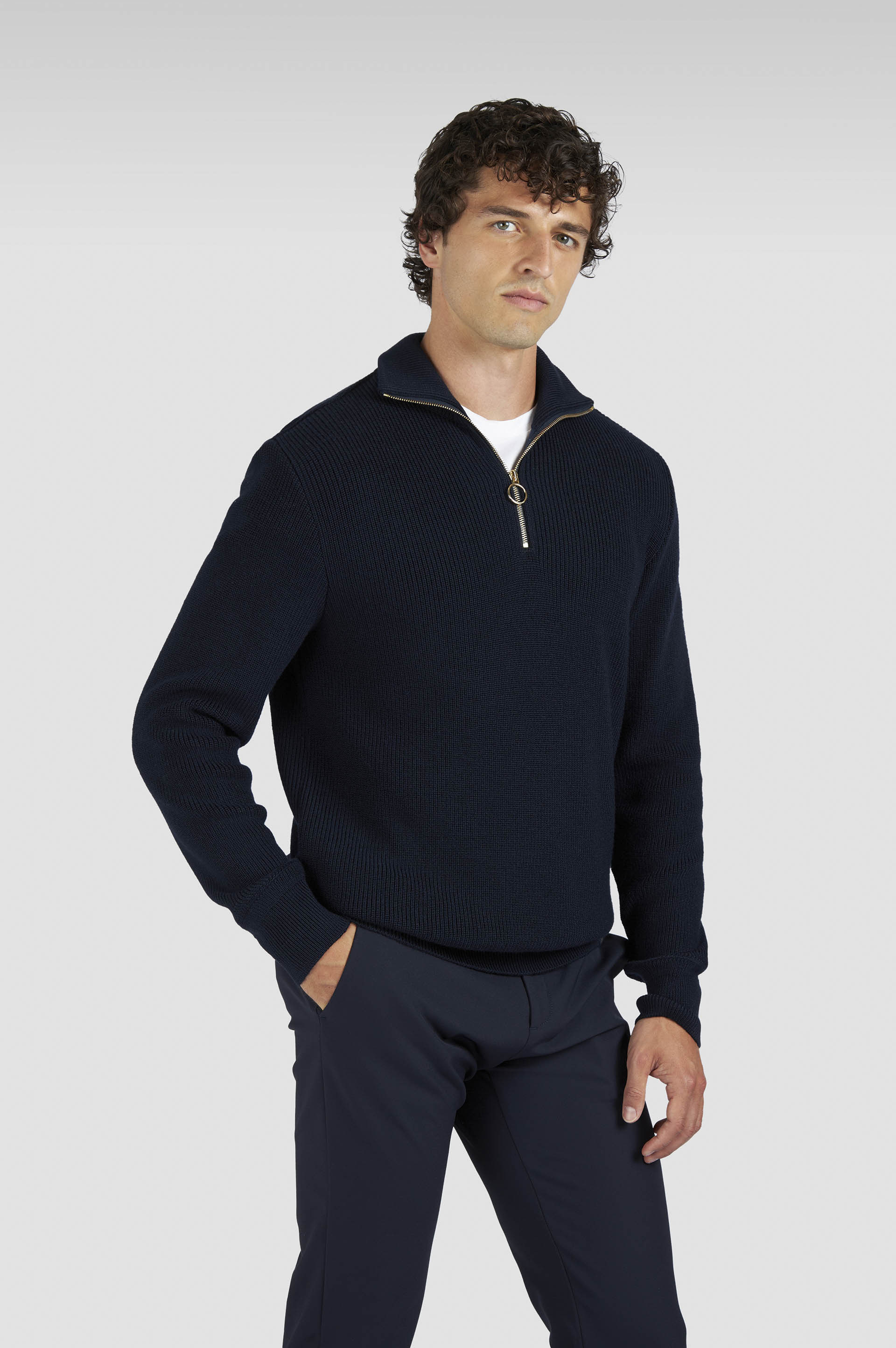 TECH WOOL HALF ZIP SWEATER - 6