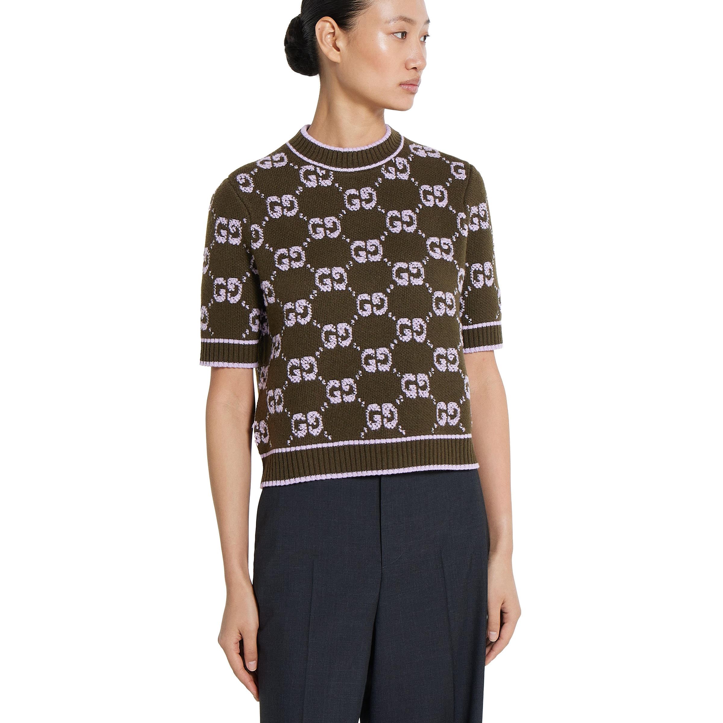 GG wool bouclé jacquard top - 3