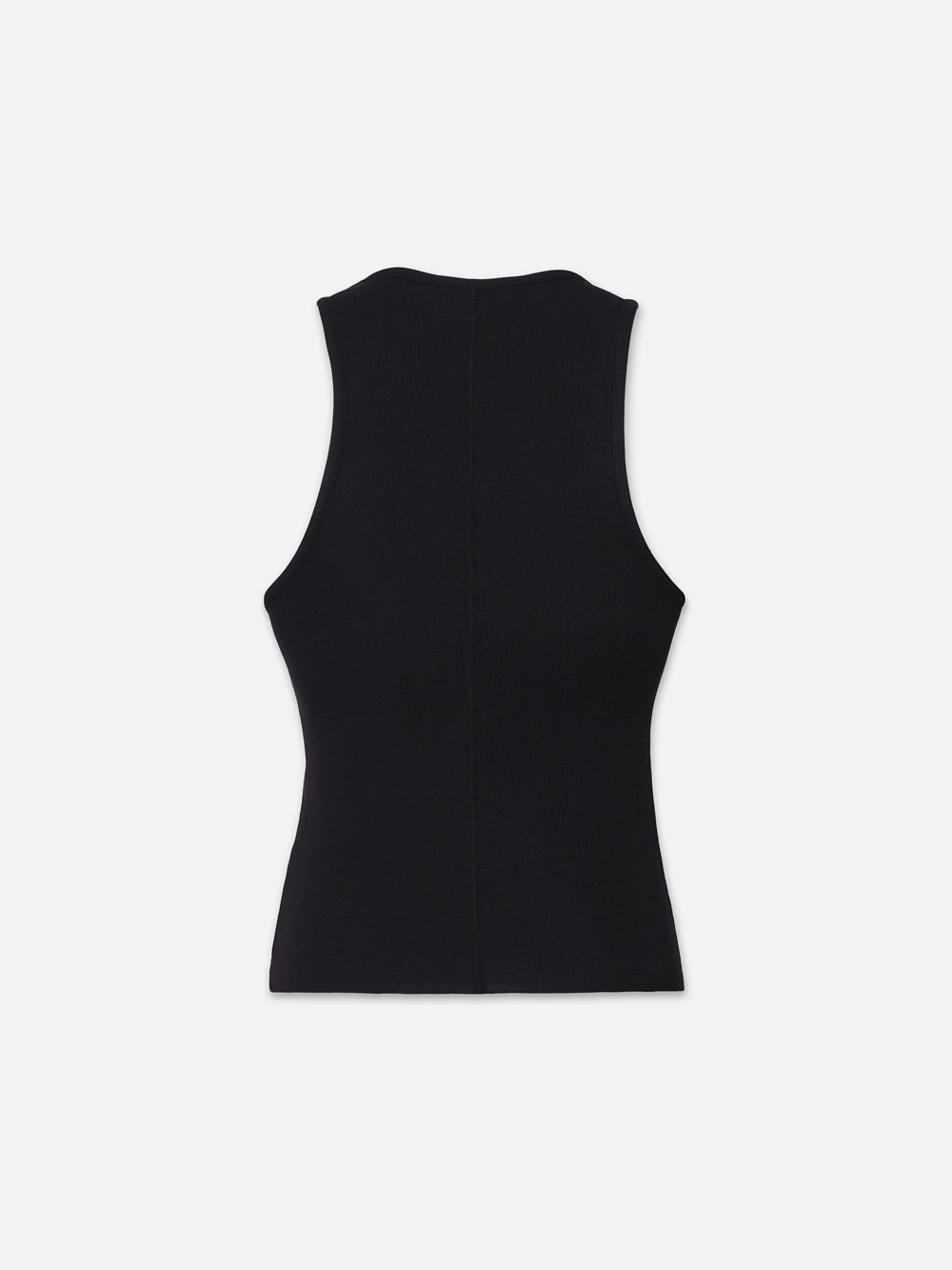 Rib Scoop Neck Tank in Black - 4