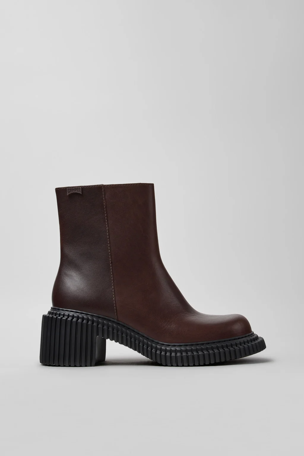 Pix London Brown Leather Ankle Boots for Women. - 1