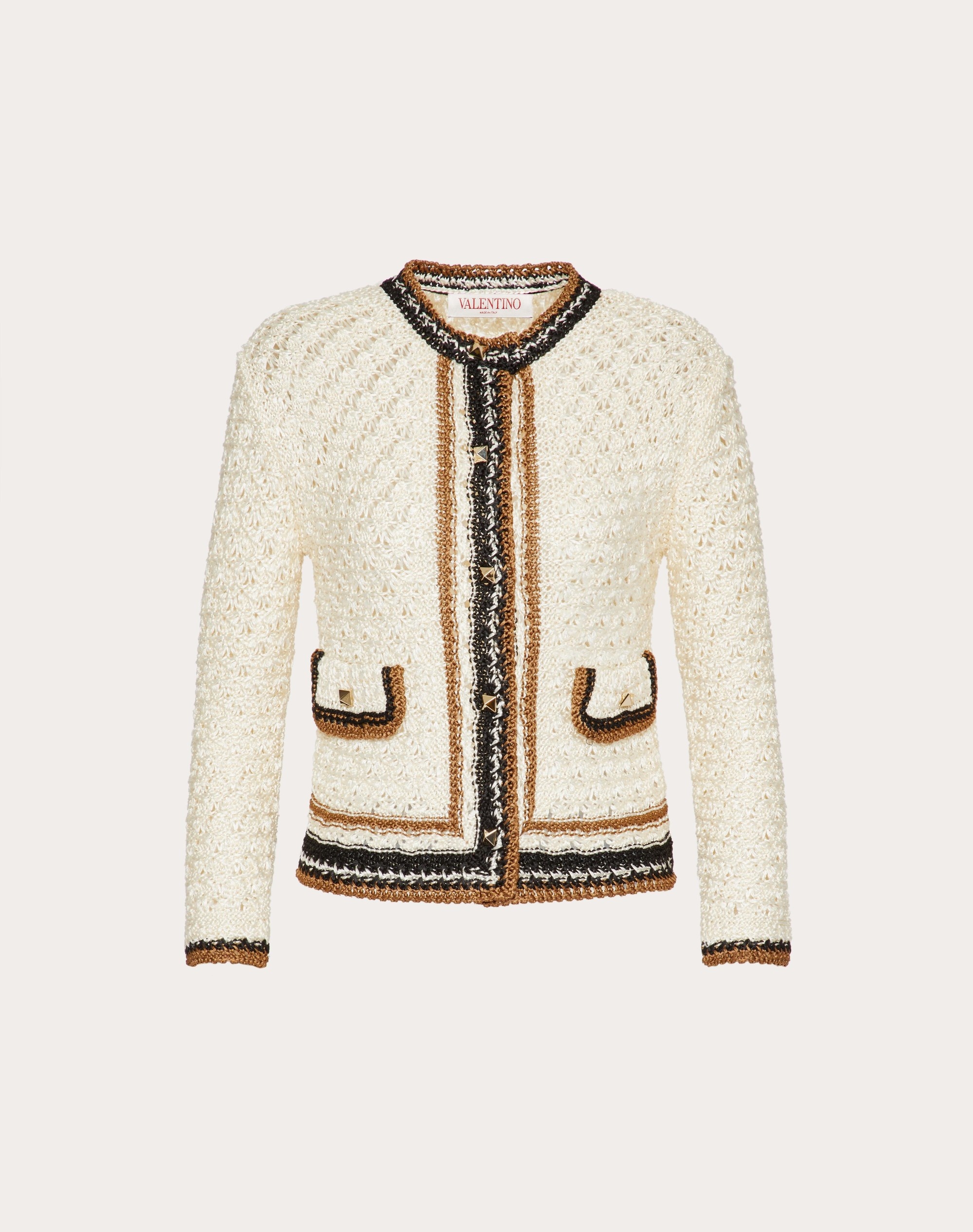 VISCOSE JACKET WITH CROCHET WORK - 1