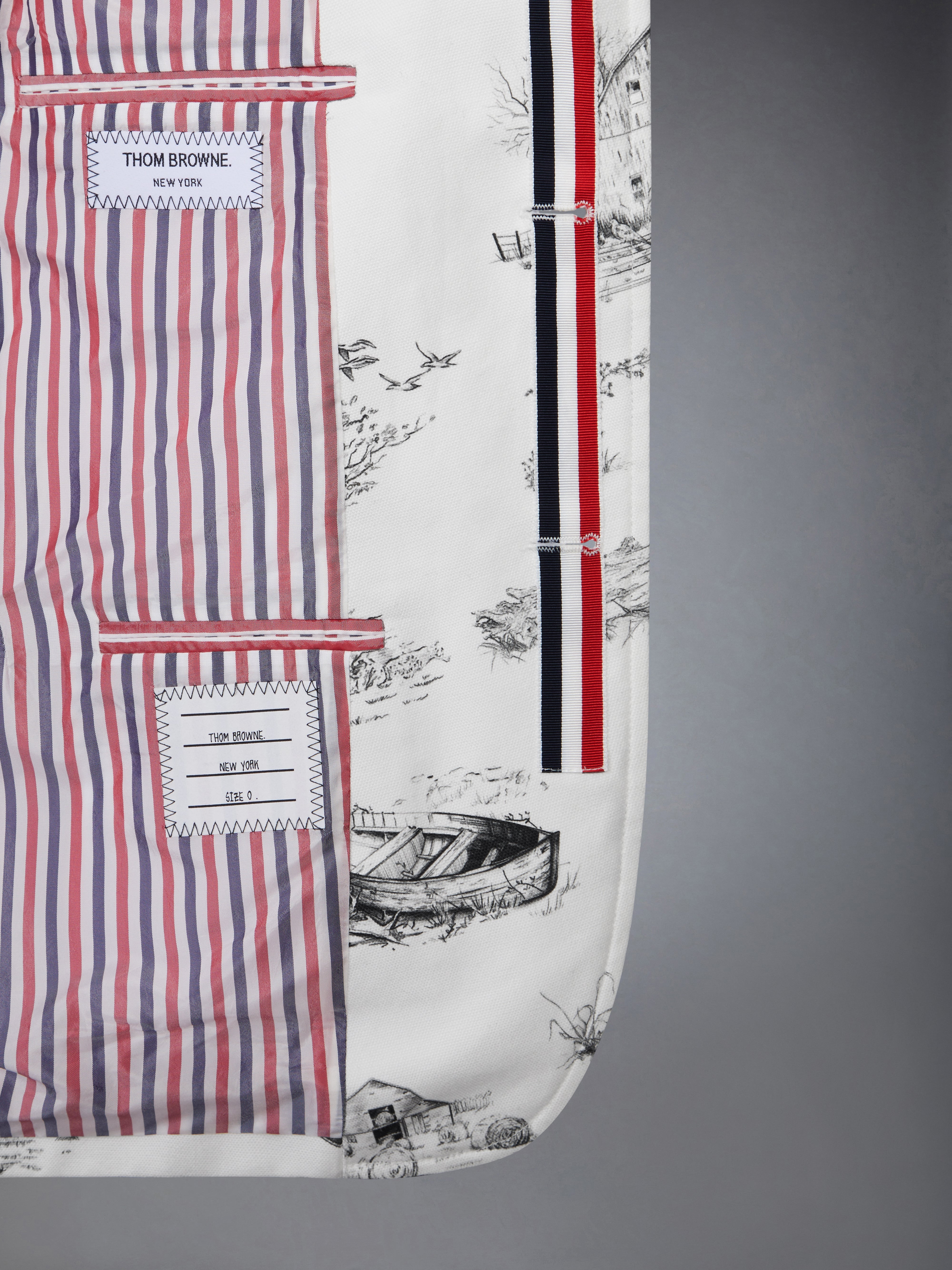 SCENIC TOILE COTTON CANVAS UNCONSTRUCTED SPORTCOAT - 6