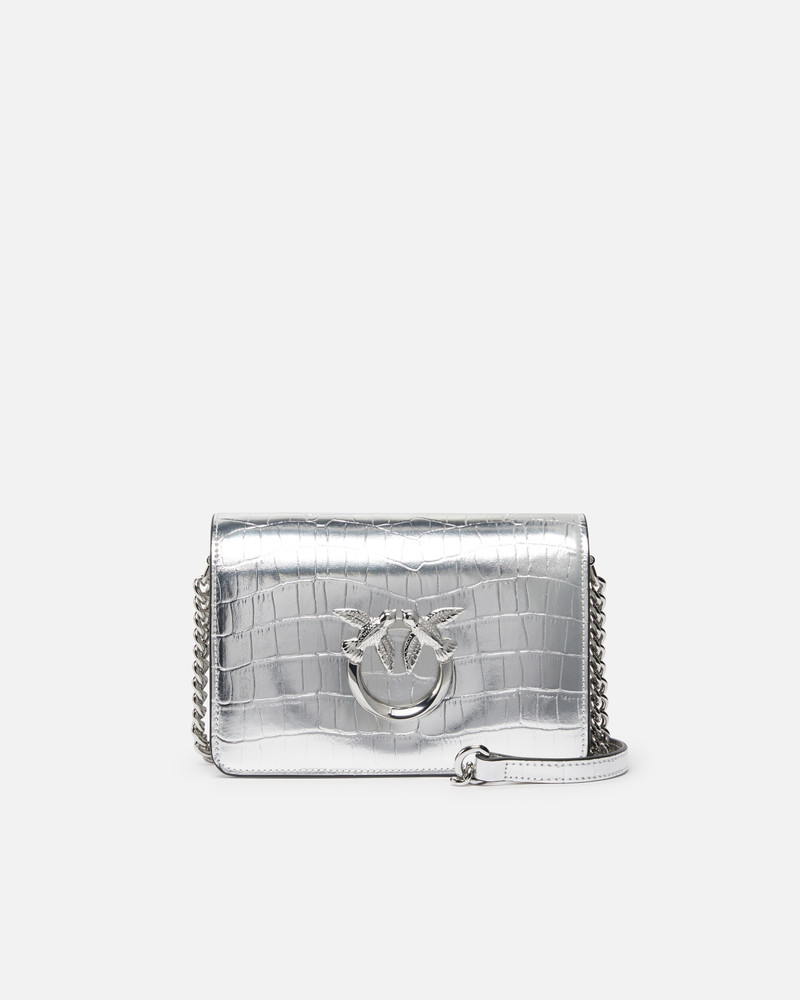 MINI LOVE BAG CLICK BAG IN METALLIC CROCODILE-PRINT LEATHER 1