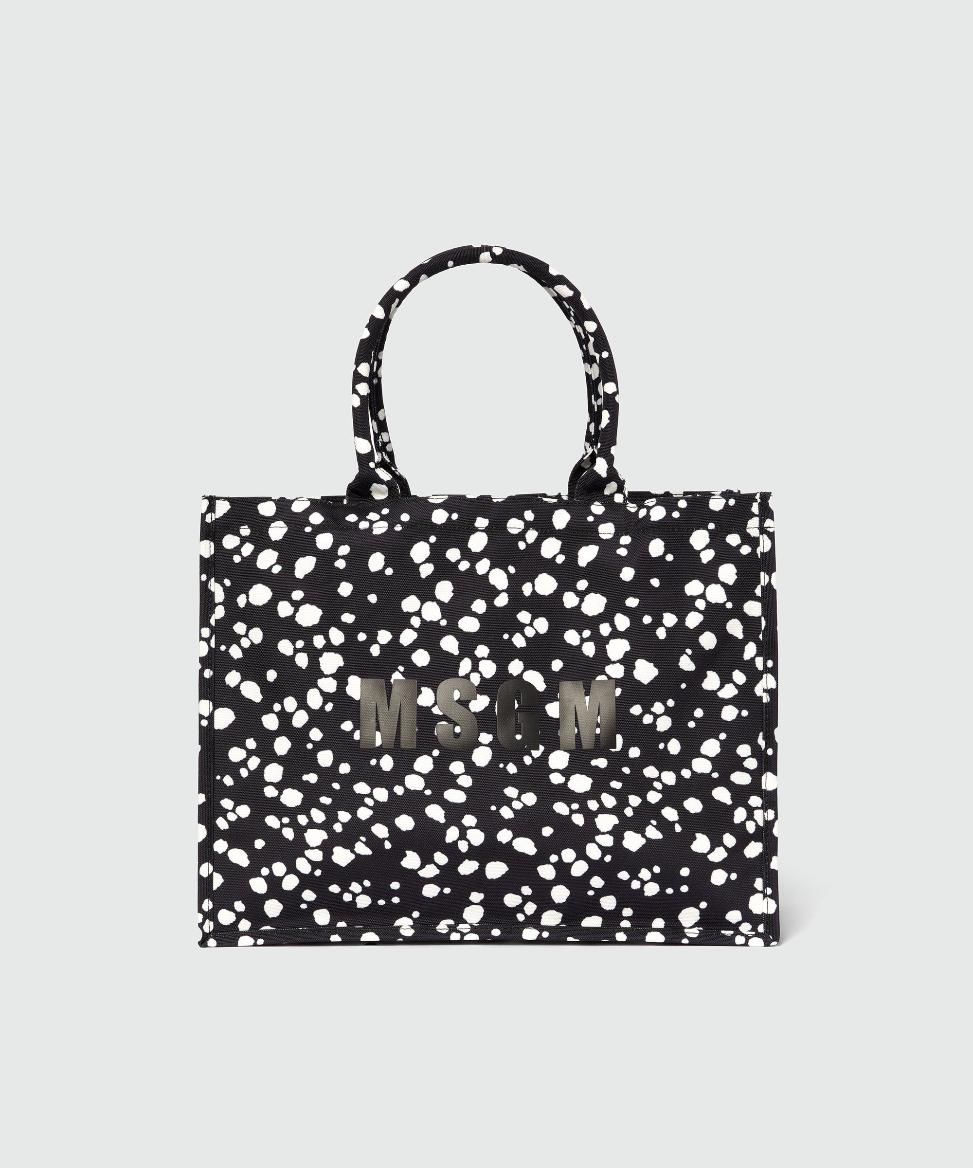 MSGM polka dot canvas tote bag - 1