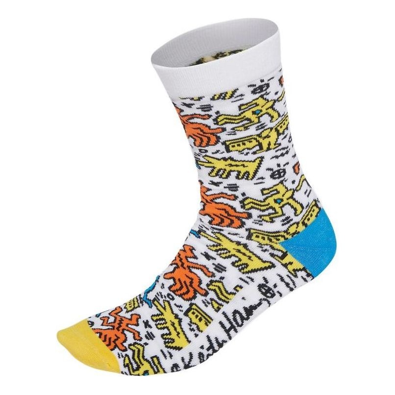 adidas neo x Crossover Graffiti Pattern Knit Sports Socks Unisex One Pair Multicolor HF0078 - 1