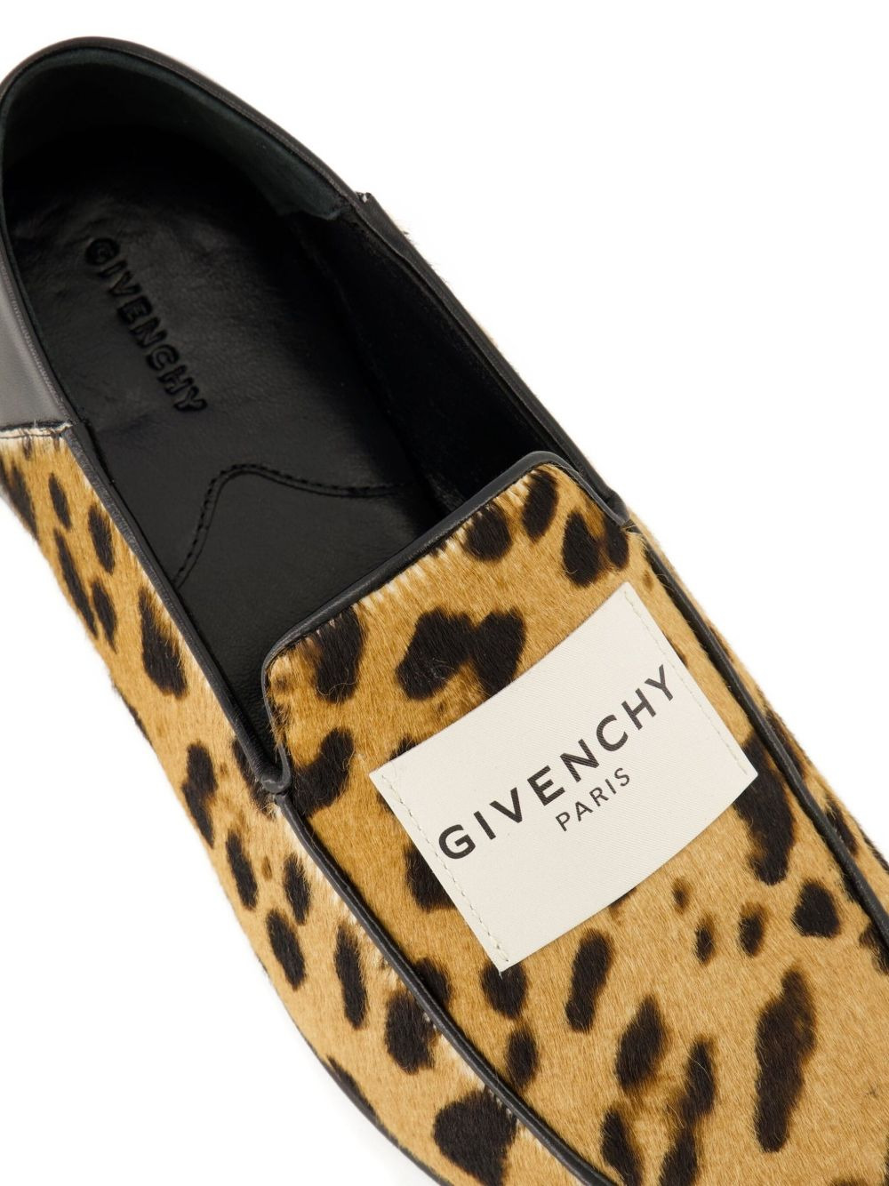 leopard-print leather loafers - 5