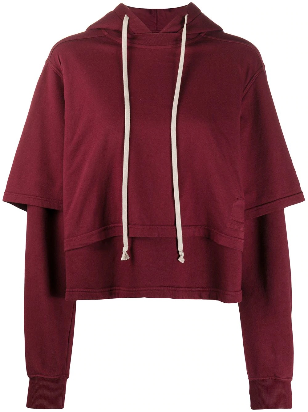 layered drawstring hoodie - 1