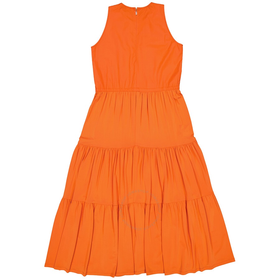 Max Mara Ladies Orange Kren Jersey Tiered Sleeveless Midi Dress - 2