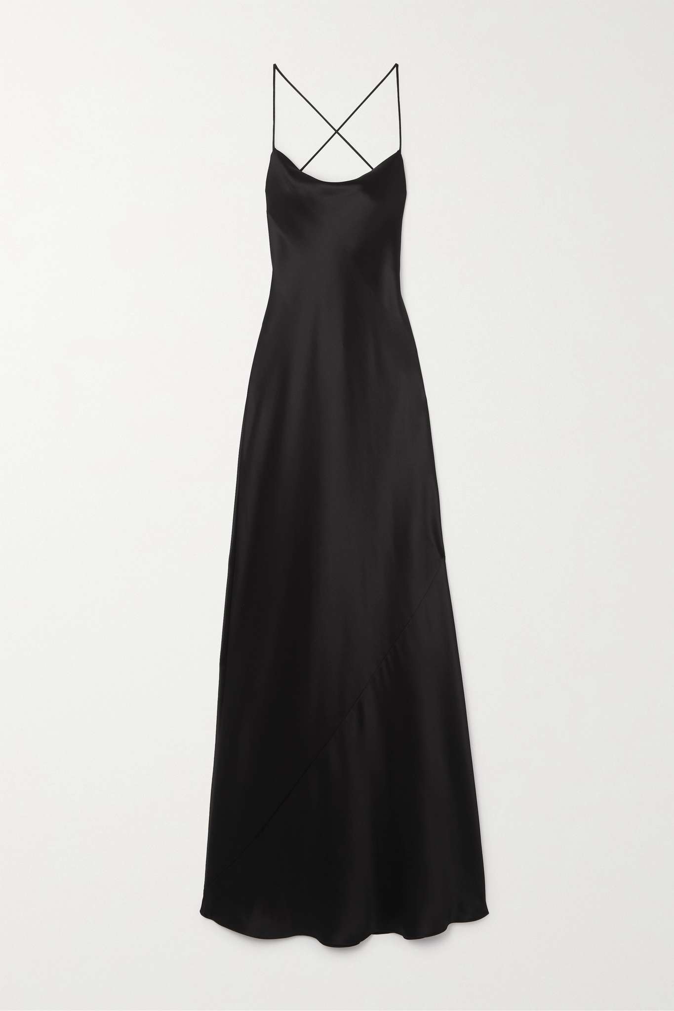 Open-back silk-satin gown - 1