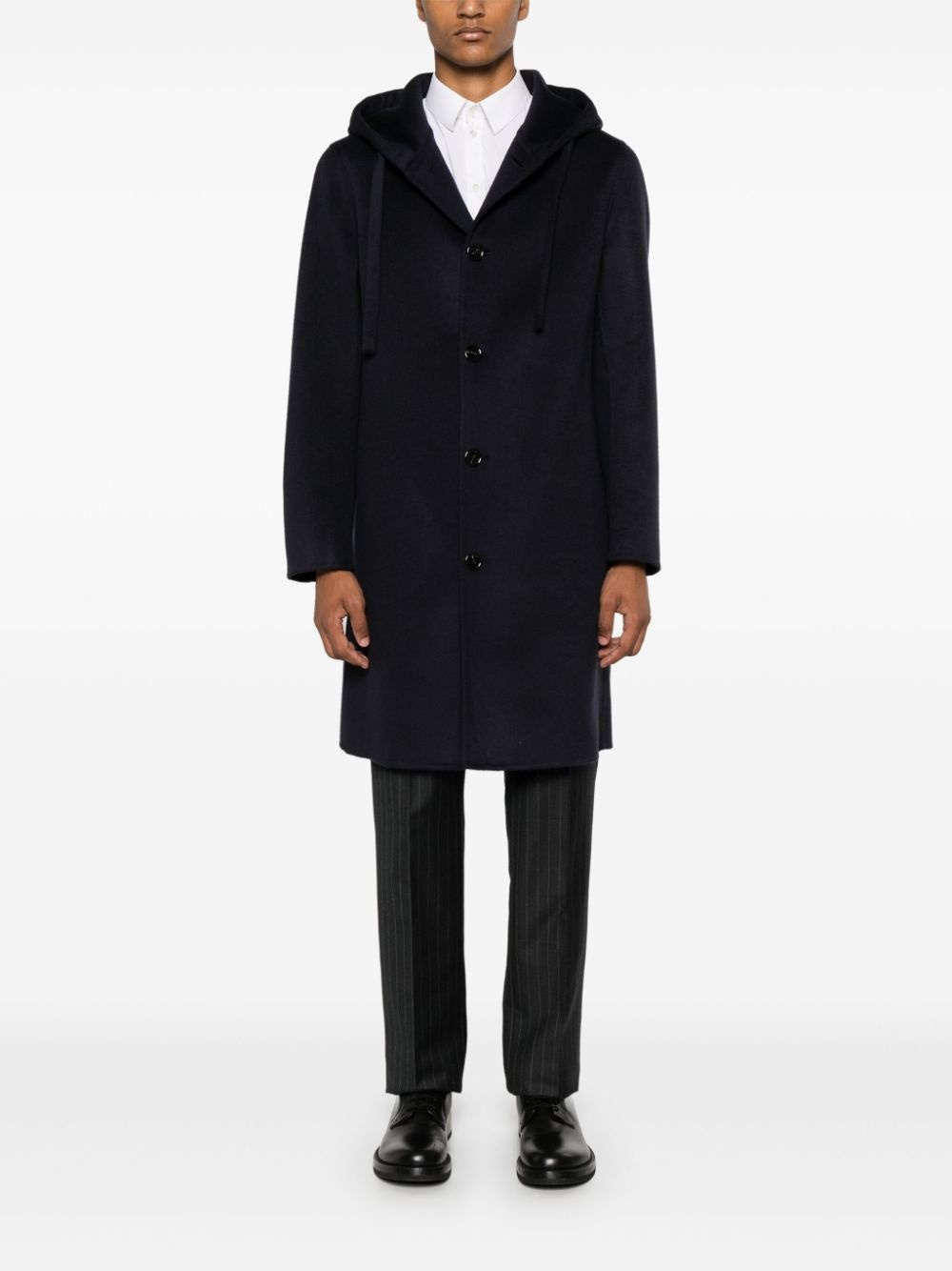 hooded wool coat - 2