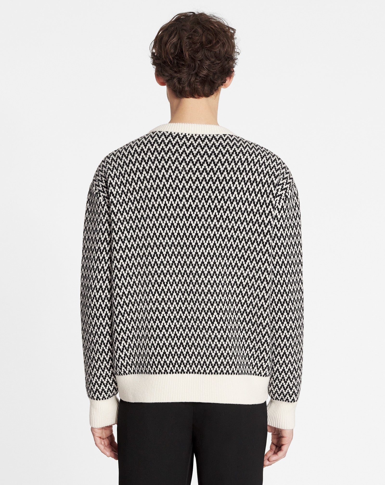 CURB HERRINGBONE CREWNECK SWEATER IN MERINO WOOL - 4