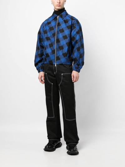 ADER error logo-patch checked bomber jacket outlook