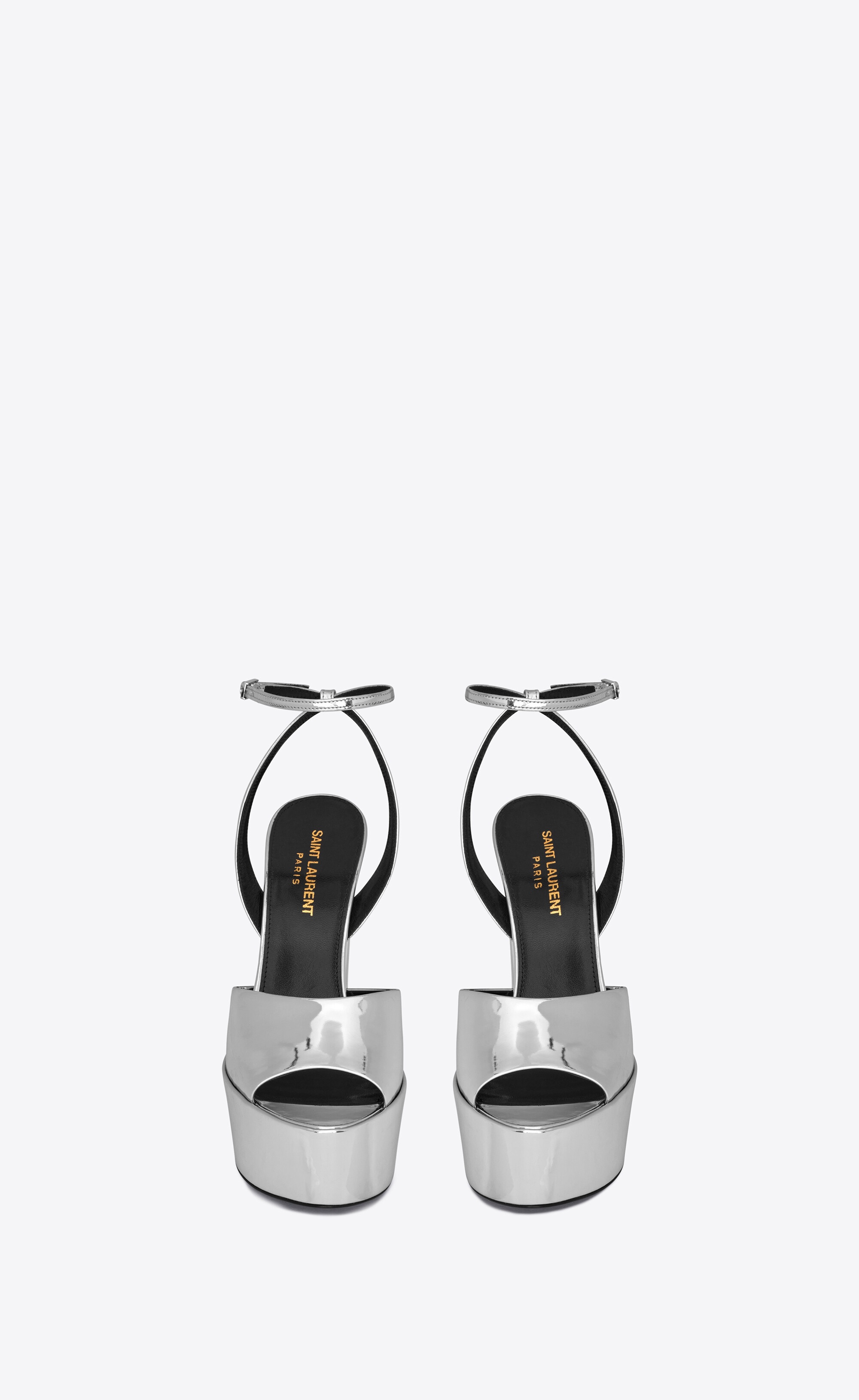jodie platform sandals in reflective leather - 2