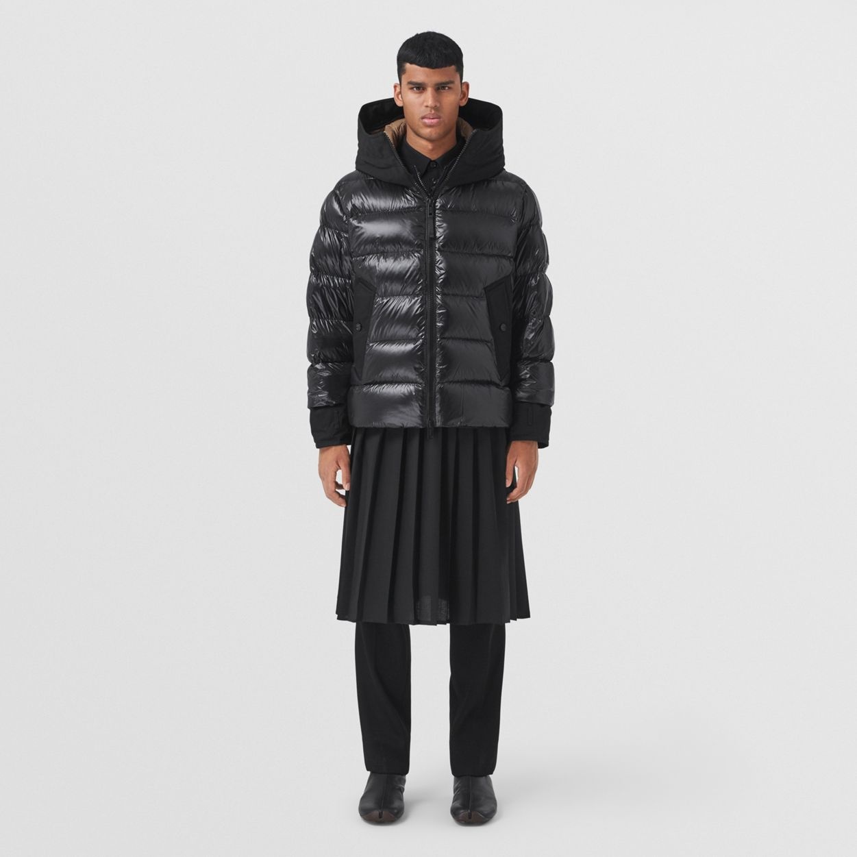 Nylon Puffer Jacket with Warmer - 2