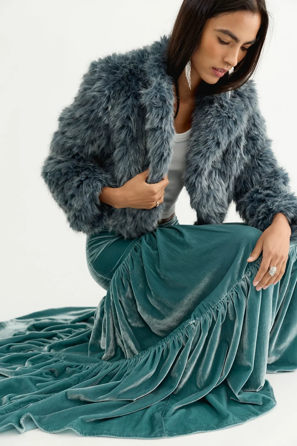 Juliette Velvet Maxi Skirt - 1