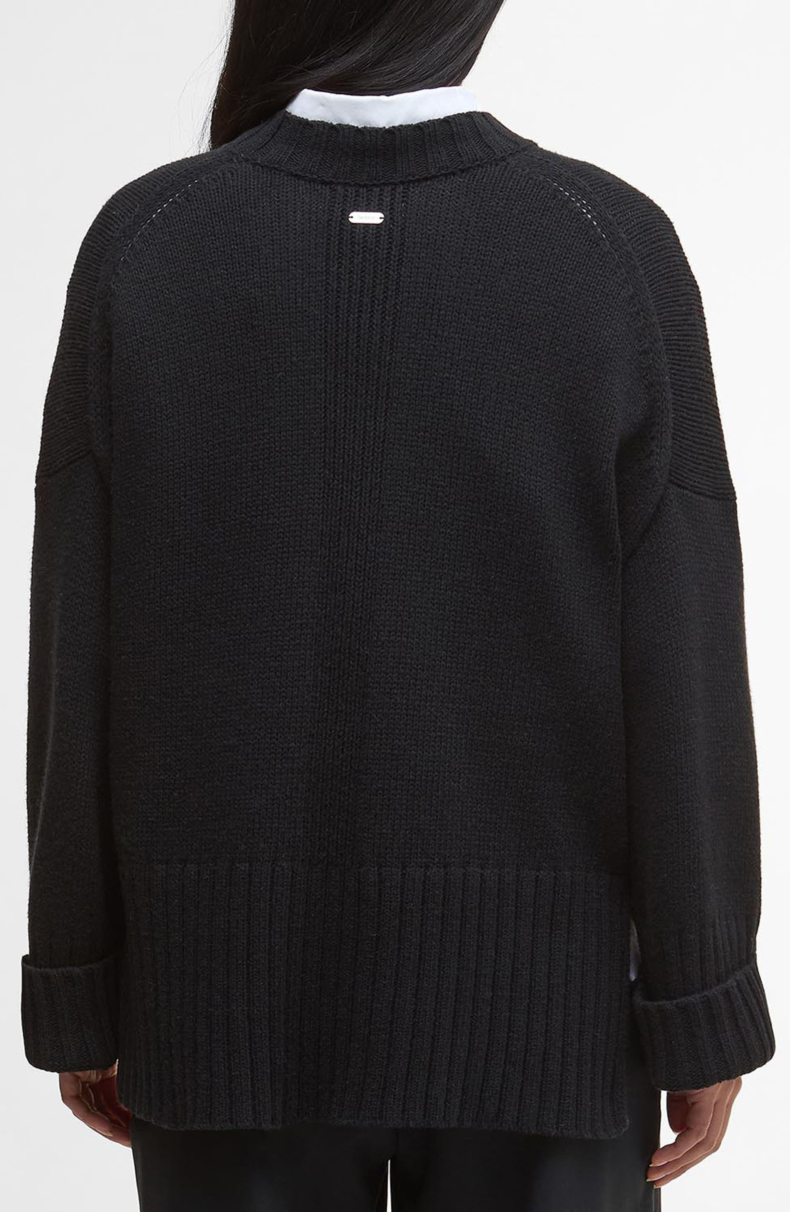 Barbour Sophia Cotton & Wool Blend Tunic Sweater in Black at Nordstrom - 2