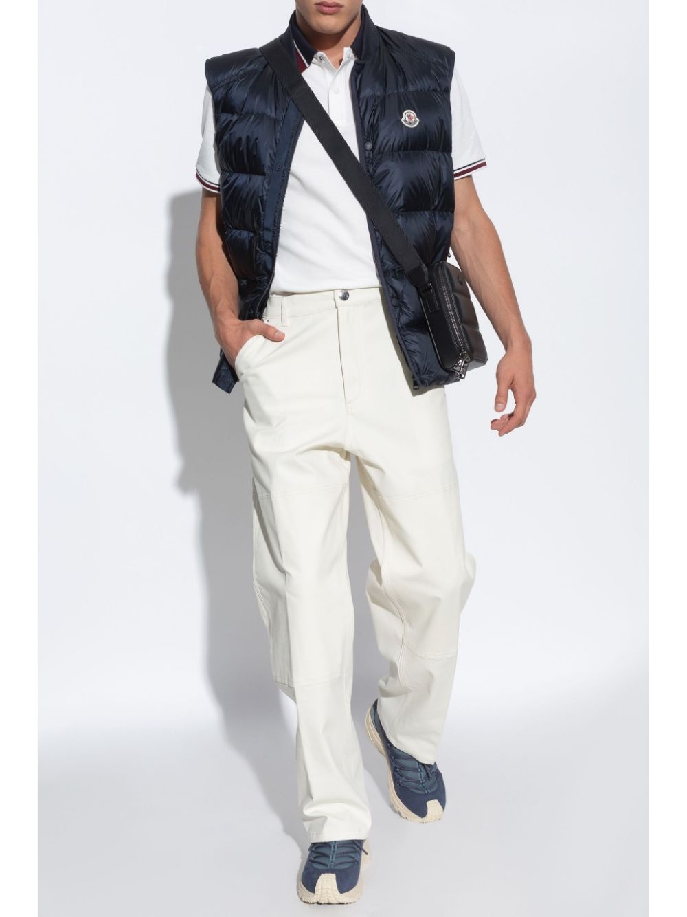 logo-appliqué straight trousers - 2
