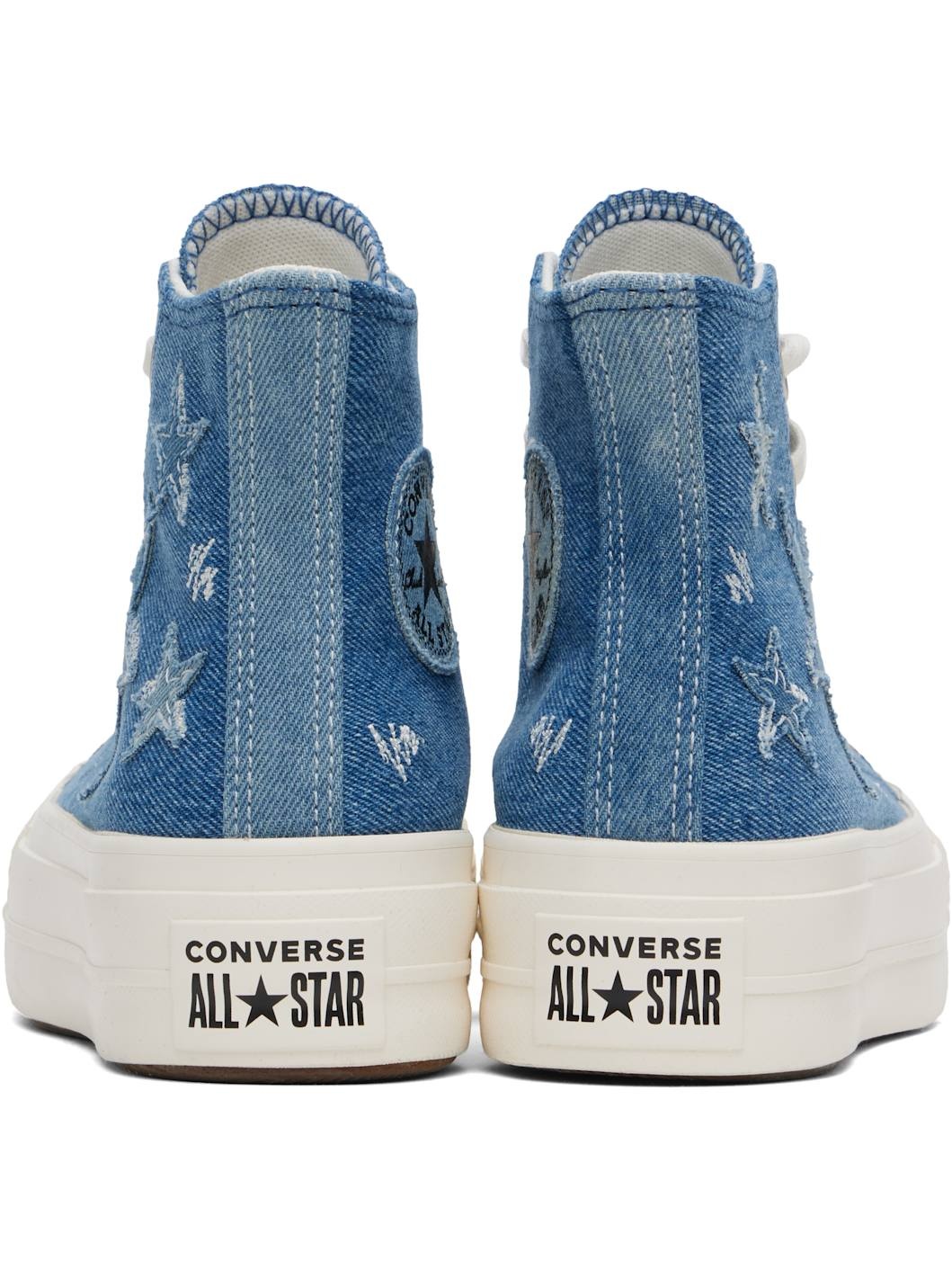 Blue Chuck Taylor All Star Lift Platform Denim High Top Sneakers - 2