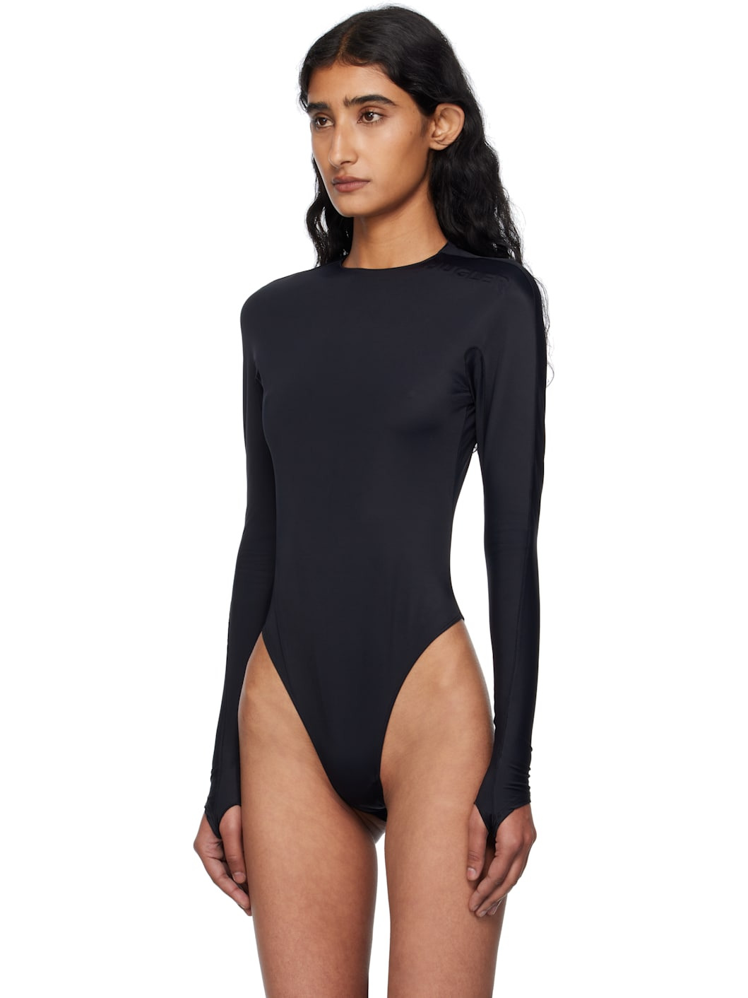 Black Shoulder Logo Bodysuit - 4