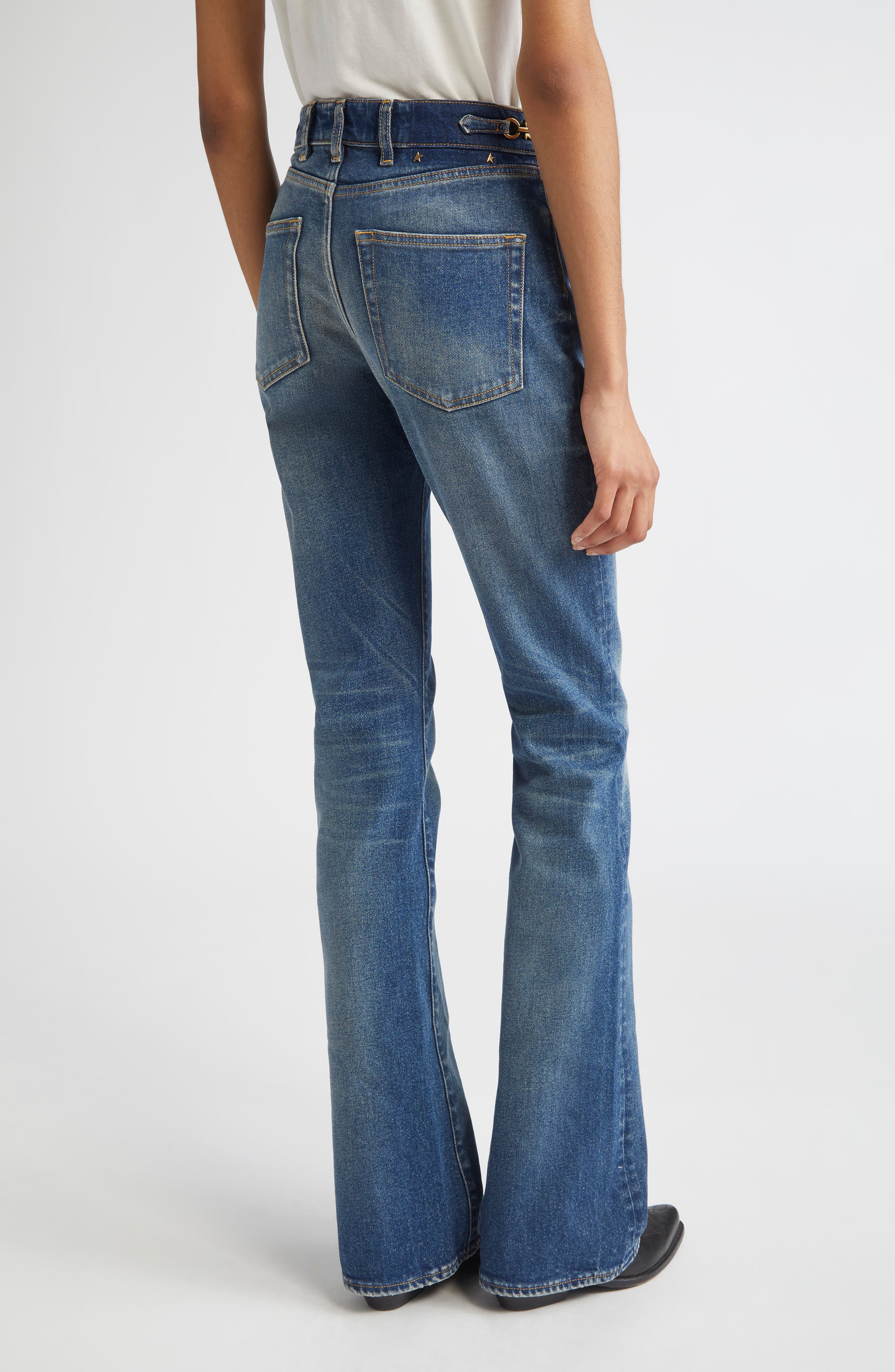 Golden Goose Journey Stretch Denim Bootcut Jeans in Blue at Nordstrom - 3