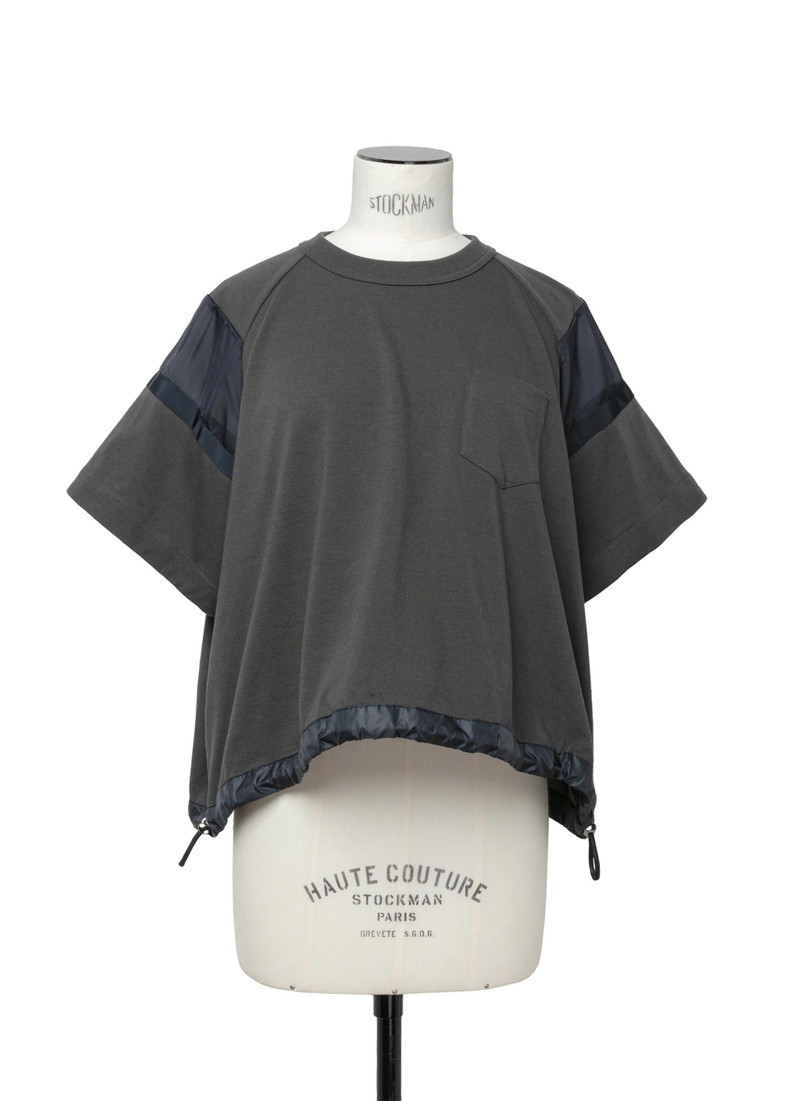 Satin x Cotton Jersey T-Shirt - 1