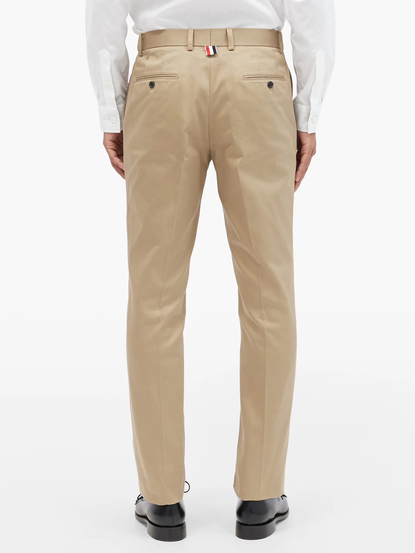 Tricolour-tab cotton chino trousers - 5