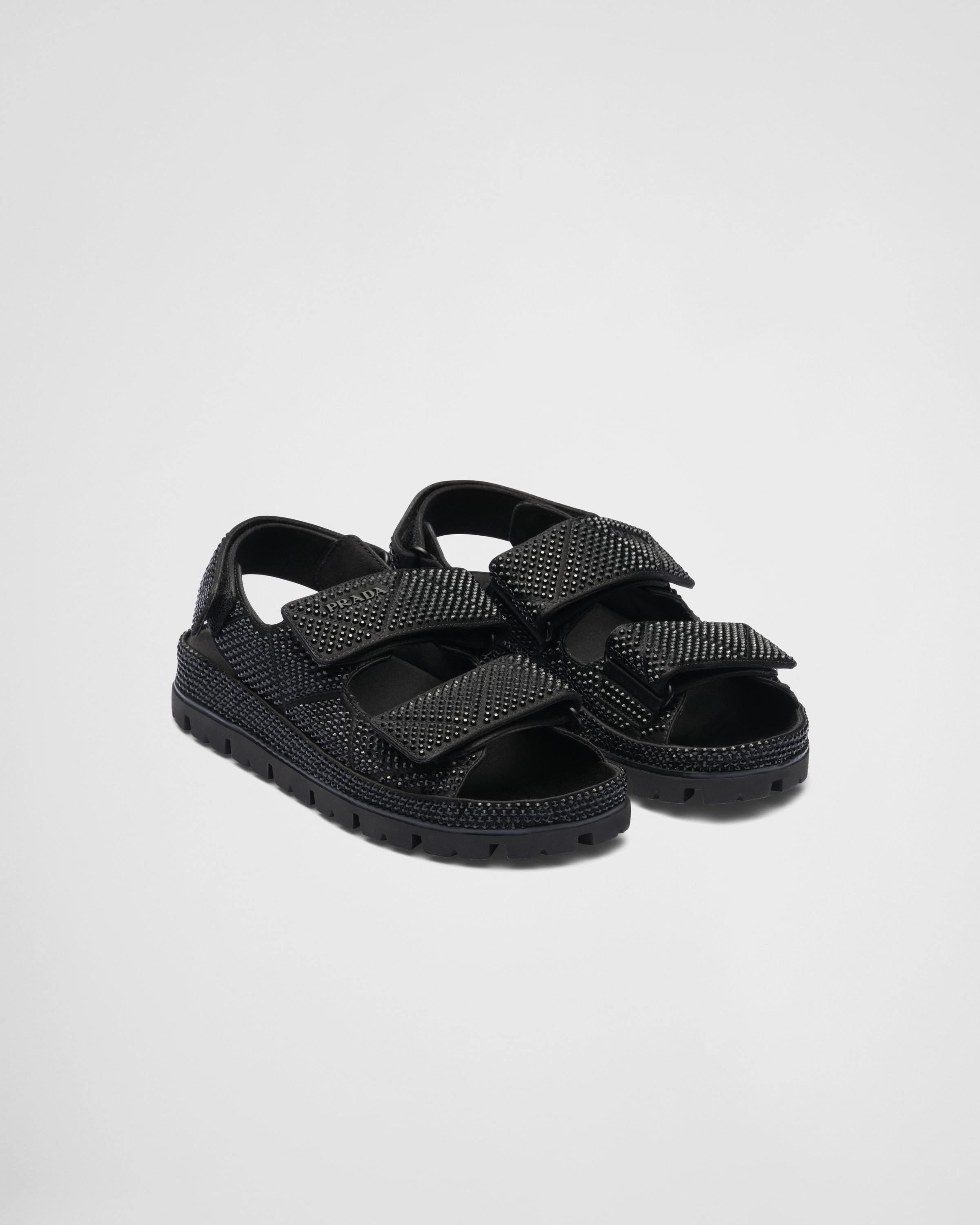 Satin sandals with crystals - 1