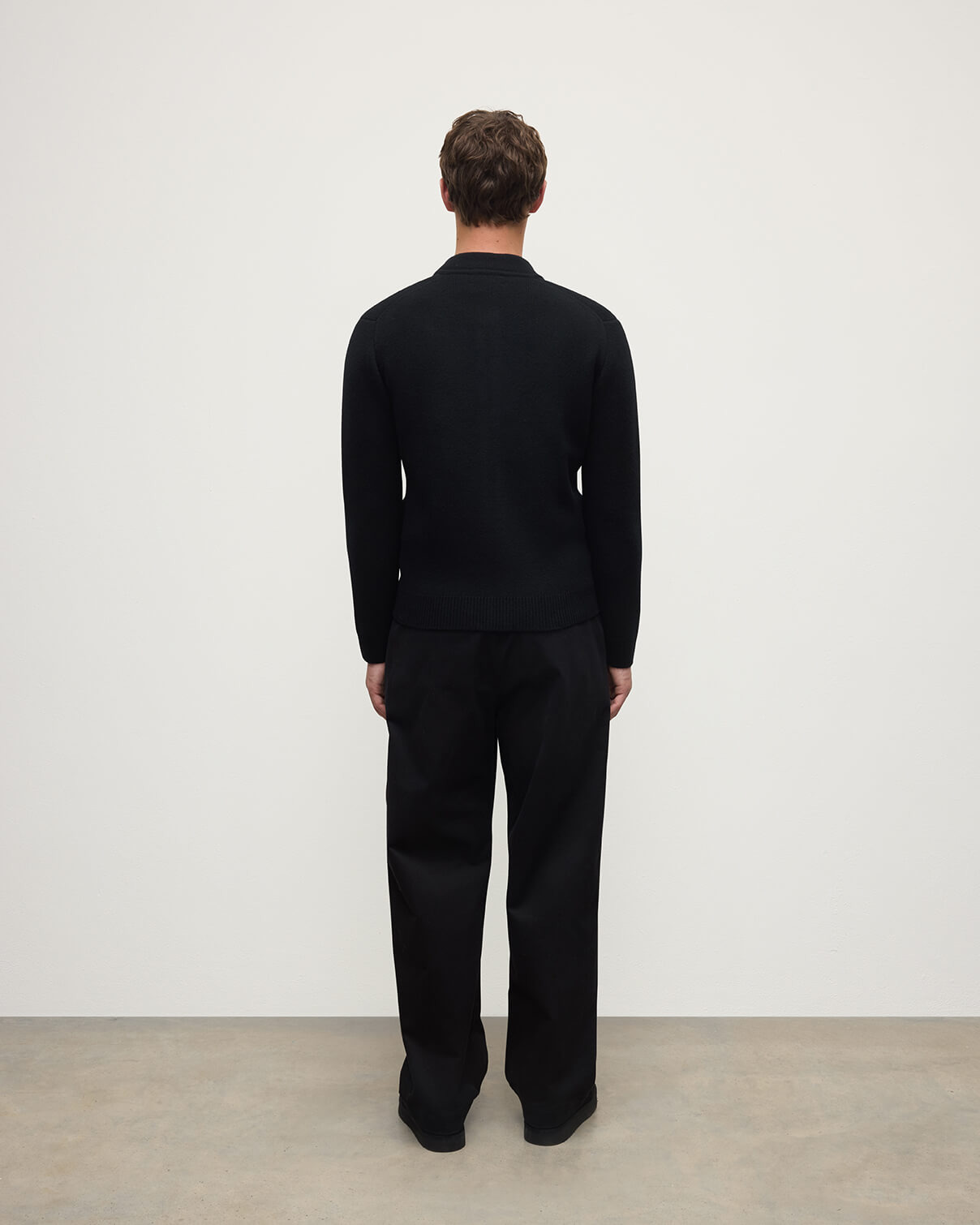 Cashmere Milano Stitch Black Zip Jacket - 4