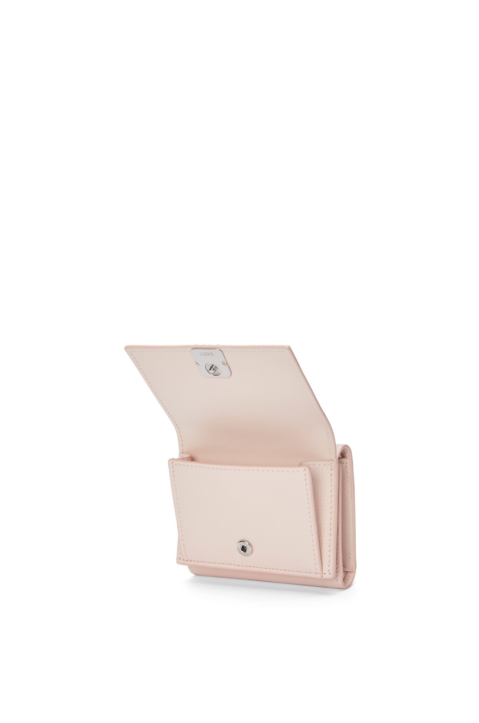 Anagram trifold wallet in pebble grained calfskin - 3