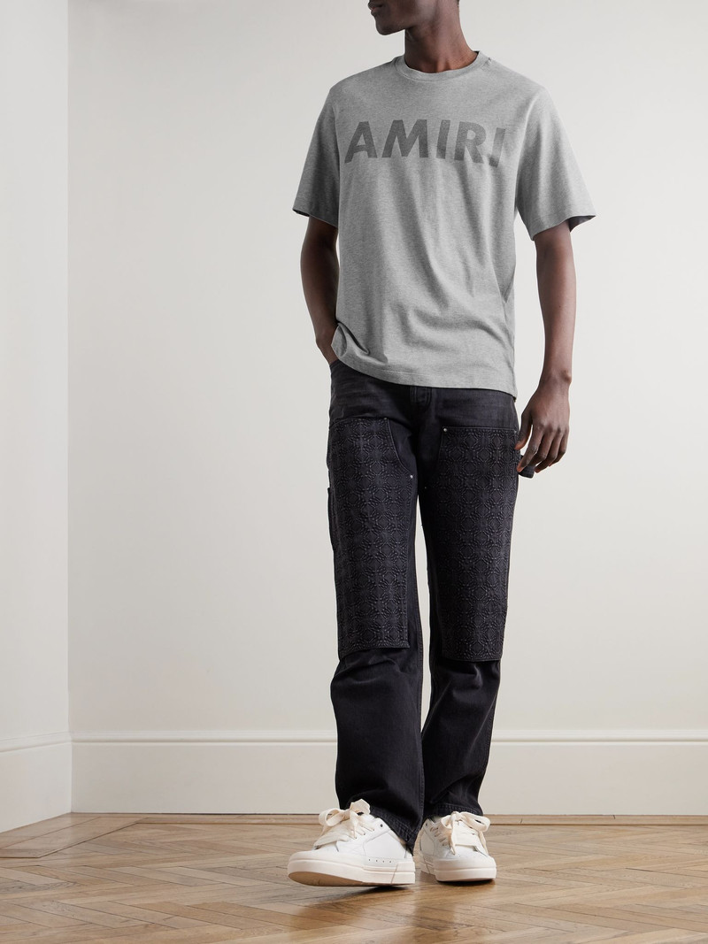 AMIRI Stencil Logo-Print Cotton-Jersey T-Shirt Gray outlook