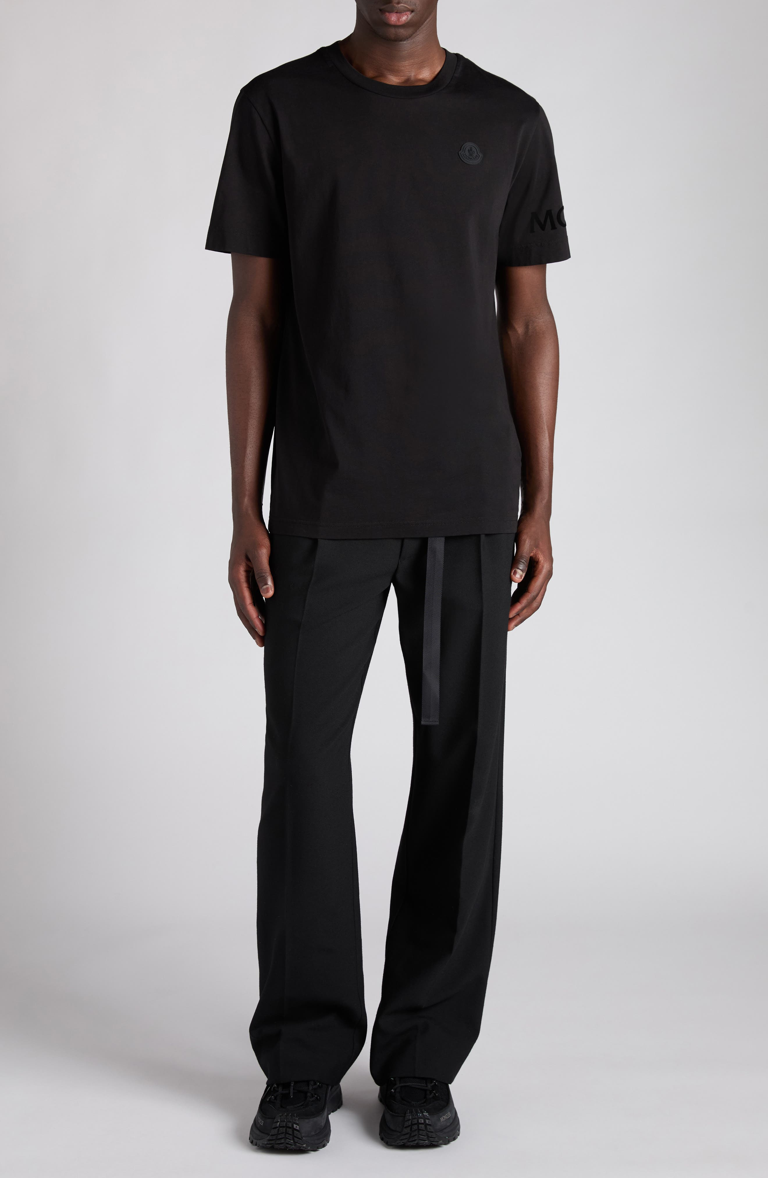 Moncler Logo Patch Cotton T-Shirt in Black at Nordstrom - 2